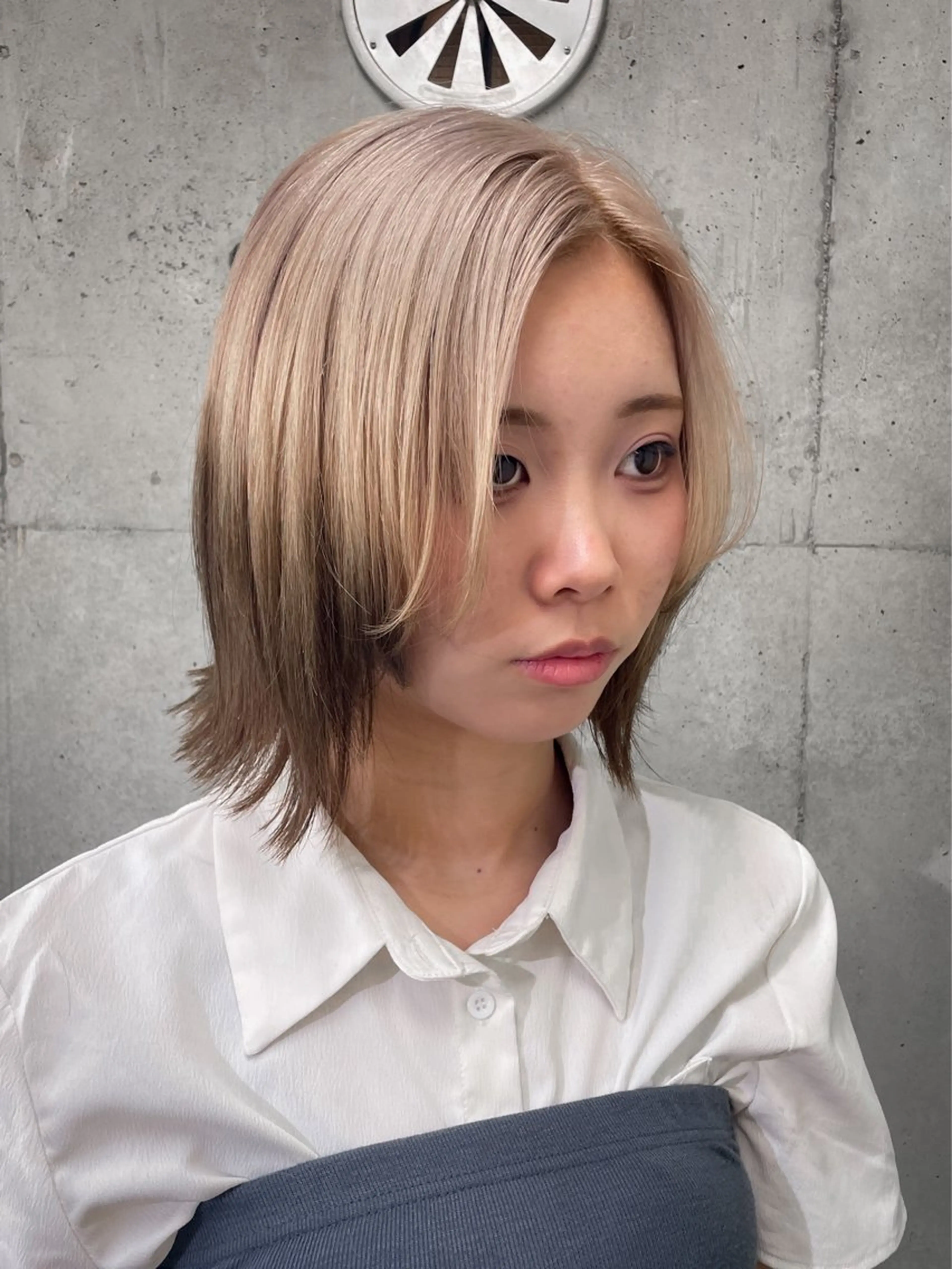 ミディアム ヘアカラー ハイトーン/ブリーチ /ウルフ⛓️MAKIのヘアスタイル