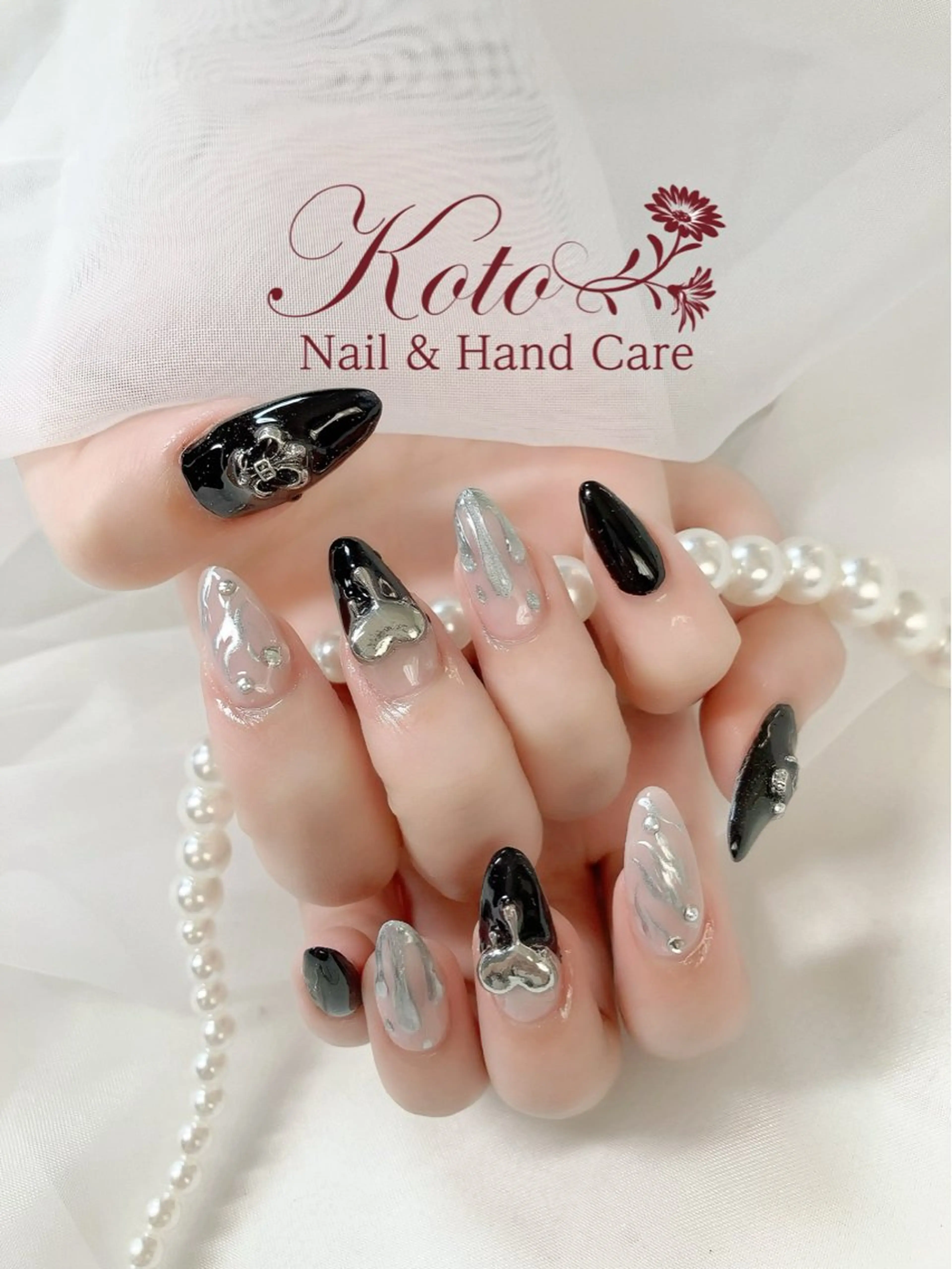 ネイル 長さ出し ジェルネイル 持ち込み ニュアンスネイル 赤色 ハンドネイル Nail Salon KOTOのネイルデザイン