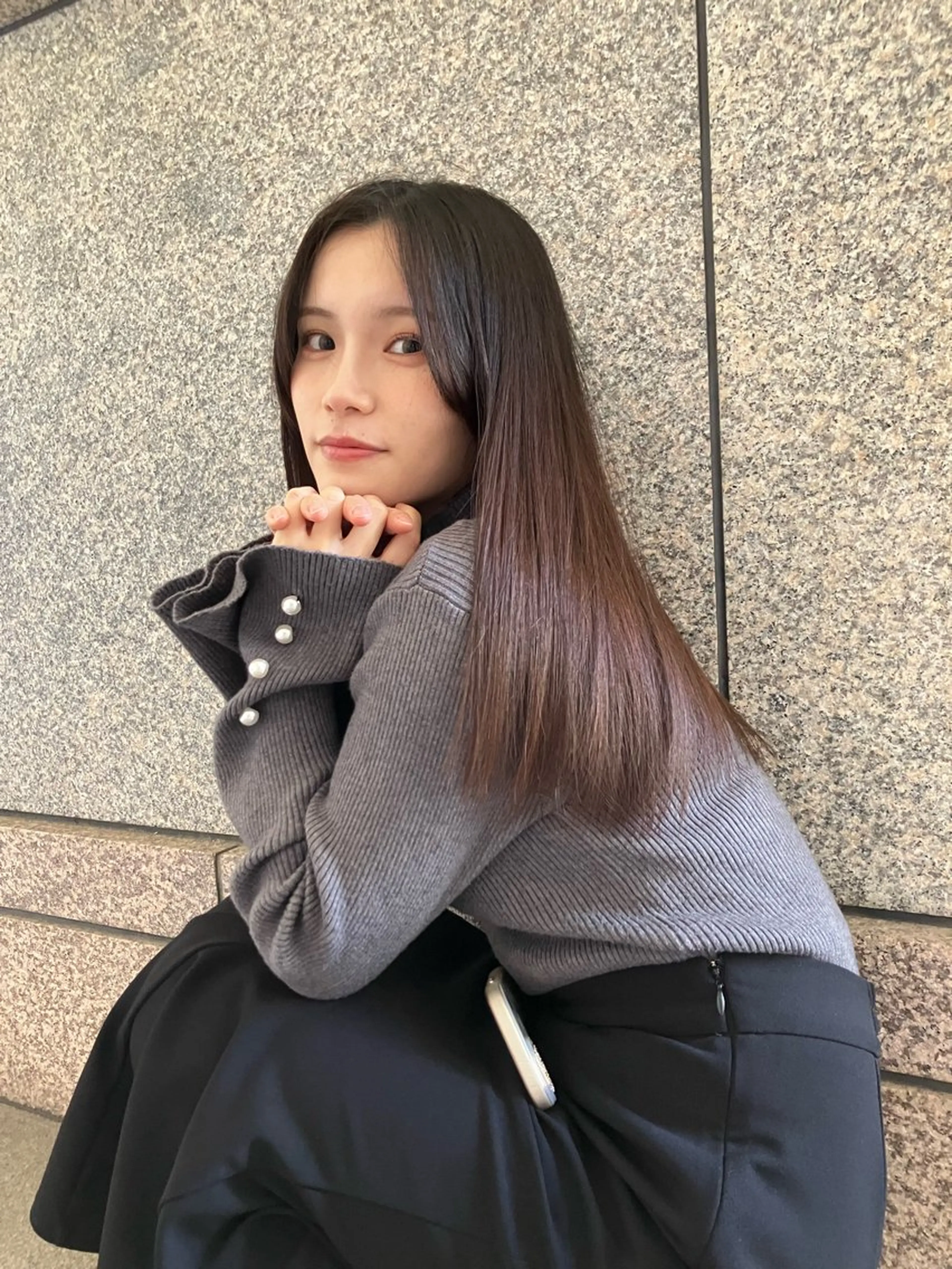 セミロング 髪質改善/縮毛矯正 /美髪カラー/こてのヘアスタイル