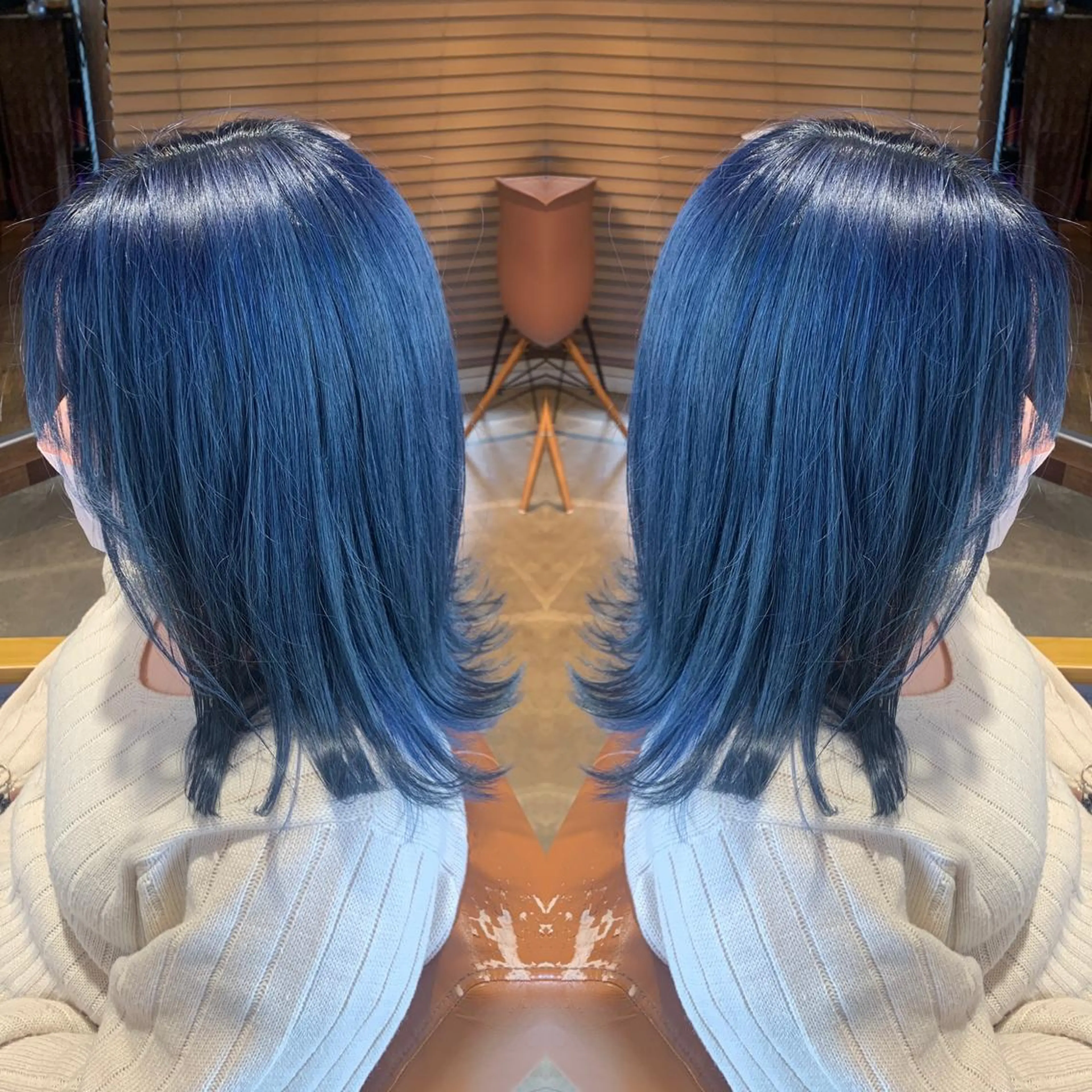 ミディアム カラー アクアカラー ブルーカラー 韓国🇰🇷 ✂︎hair 内田愛のヘアスタイル