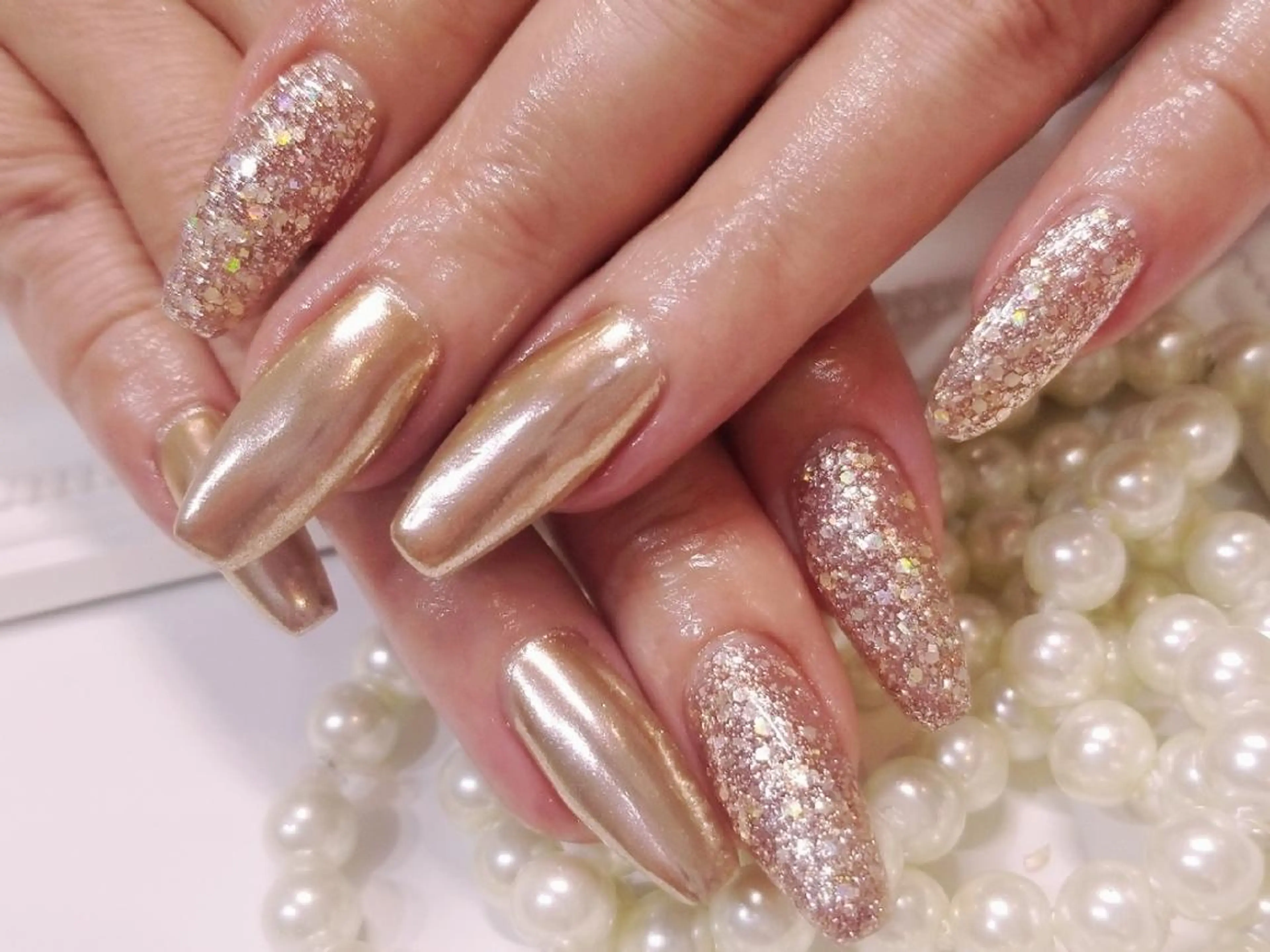 スカルプ☆2色使いOK♪ワンカラーorグラデ(ジェルコーティング付)の写真