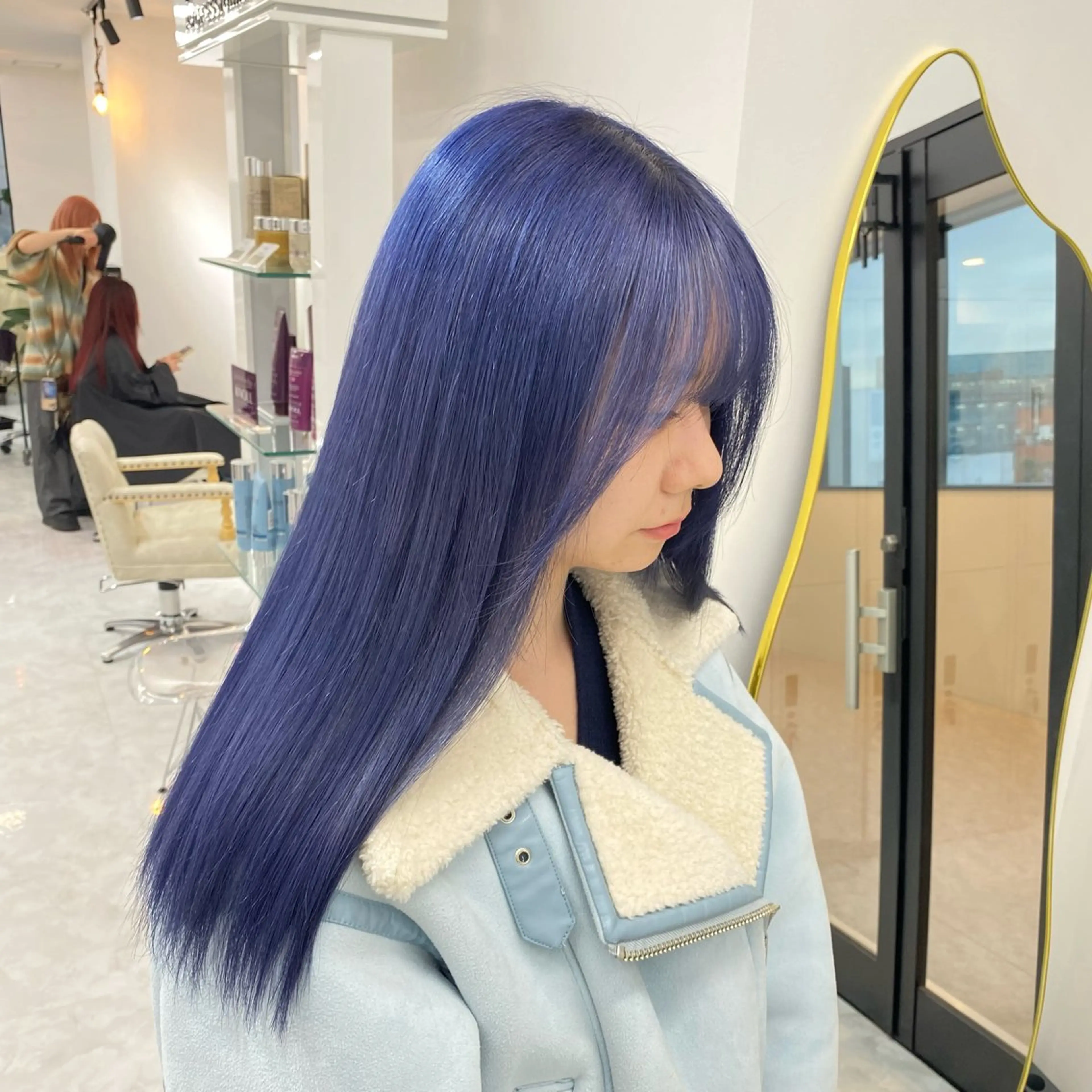 ロング カラー ブルーカラー ブルーラベンダー ラベンダーカラー ヘアカラー トリートメント 💎艶々ハイトーン MOE💍🤍のヘアスタイル