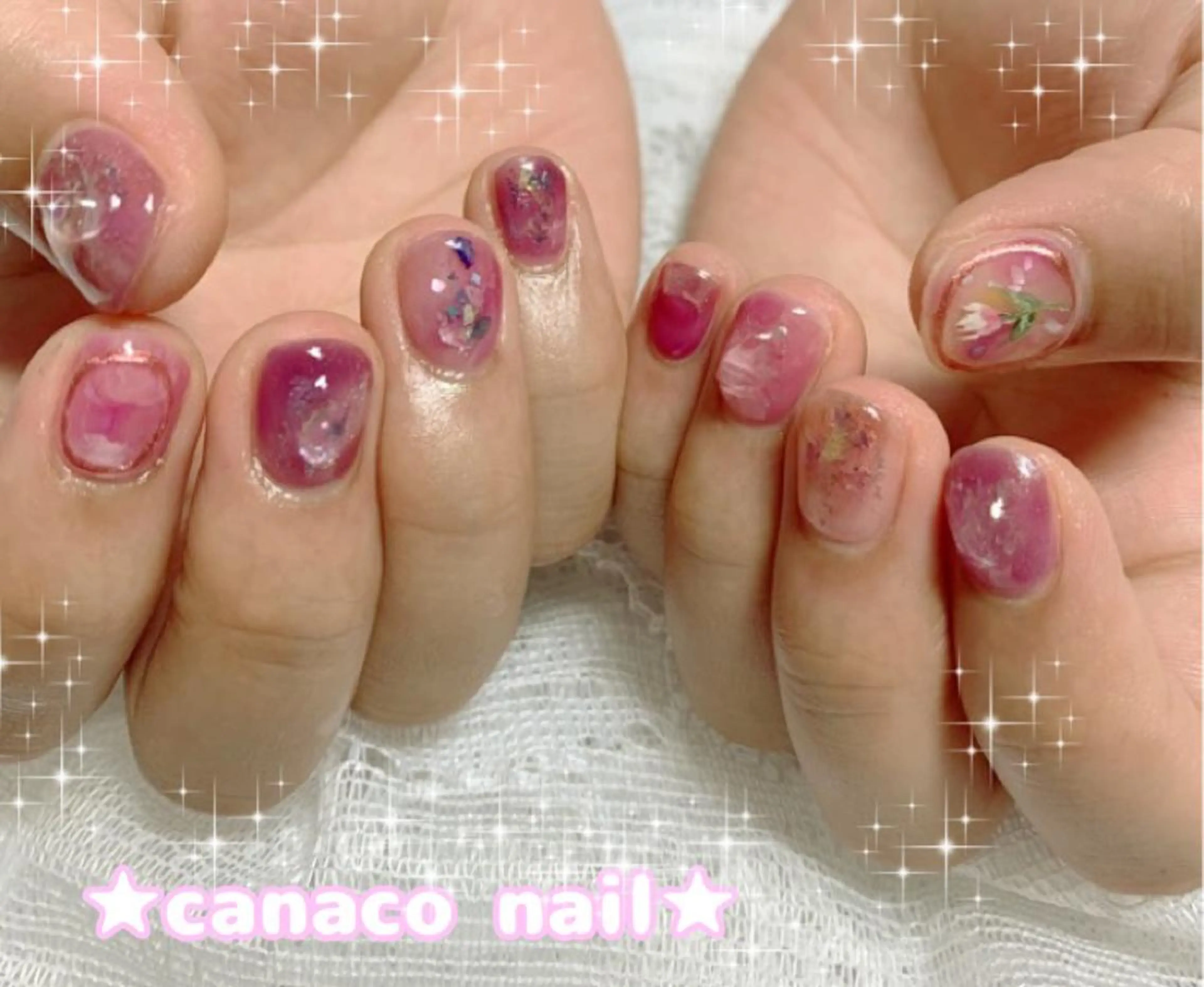 ネイル ニュアンスネイル ストーンネイル ハンドネイル ハンドケア ベテランネイル cnc  nailのネイルデザイン