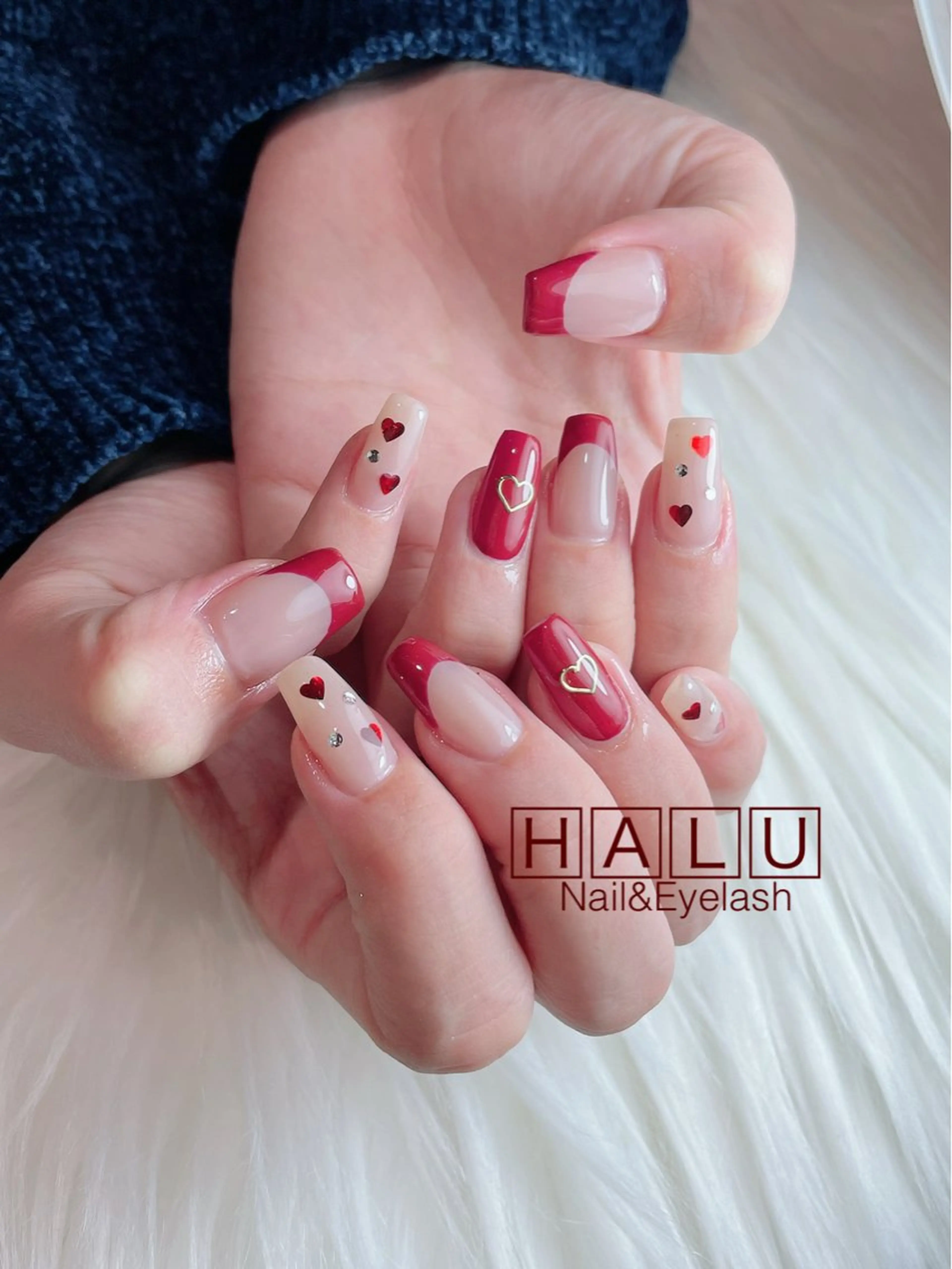 ネイル 赤色 HALU ハルのネイルデザイン