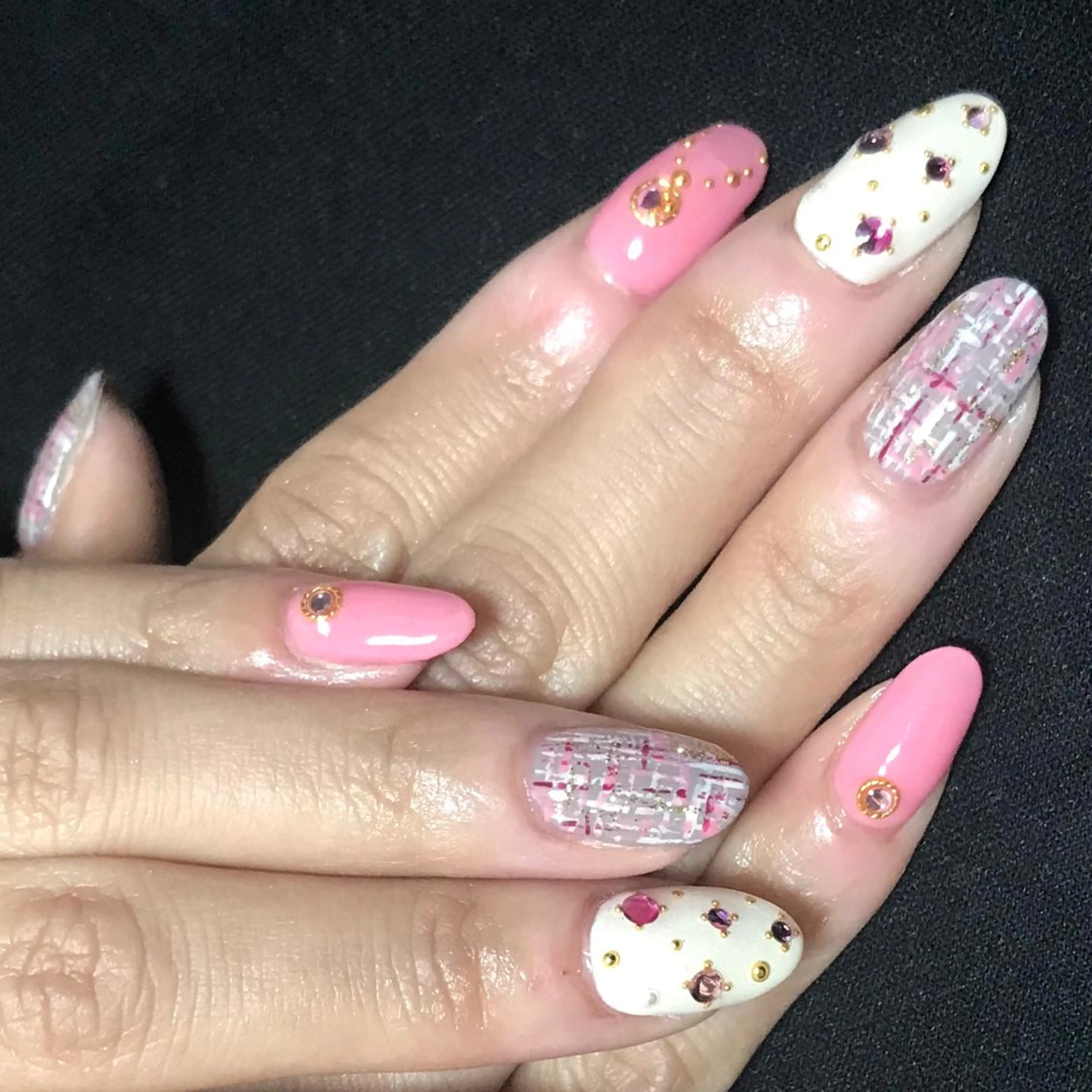 ネイル ワンカラーネイル ツイードネイル ステラ marikominoのネイルデザイン