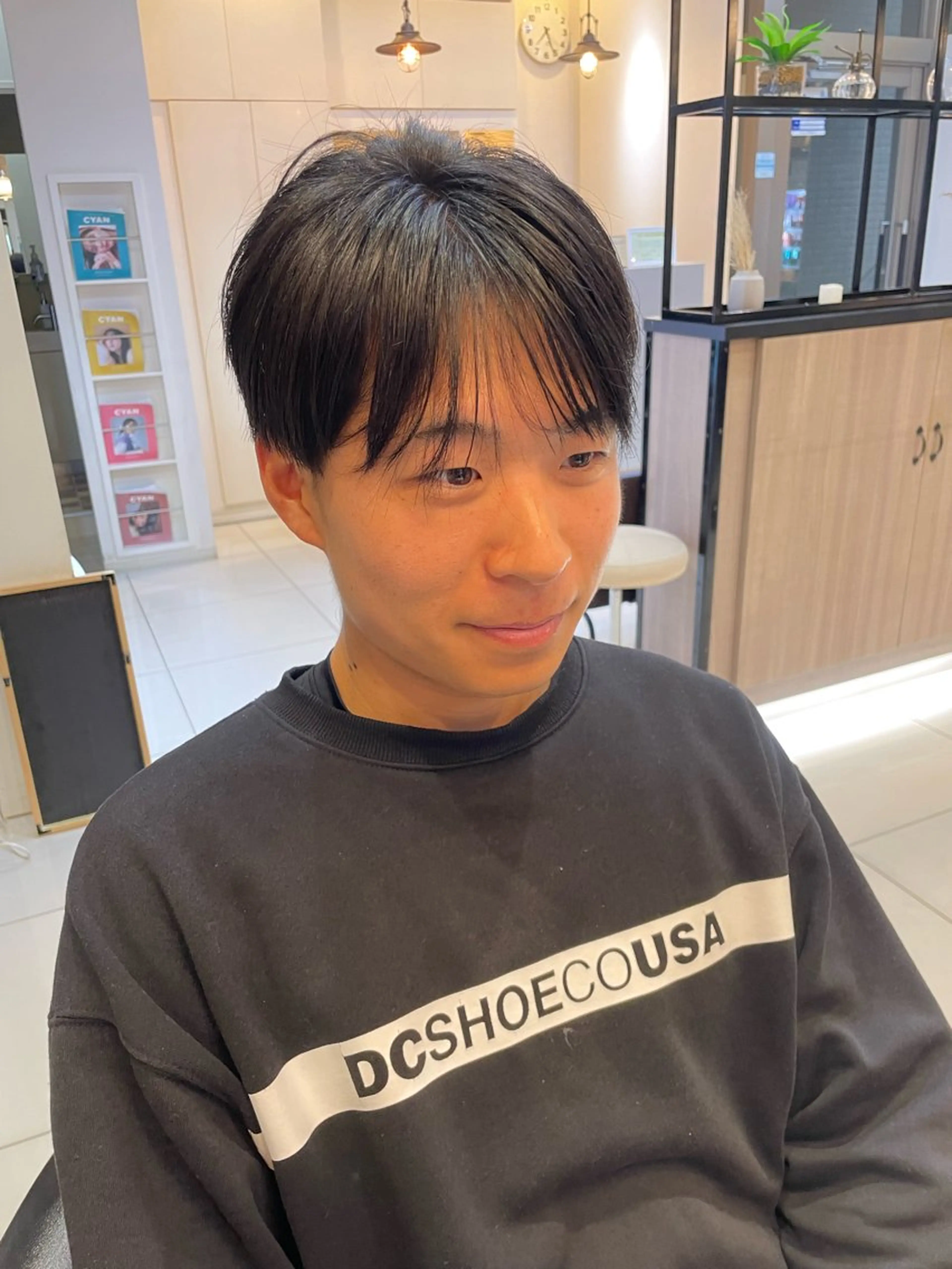 メンズ mao♡ベージュ/ 顔周りカットのヘアスタイル