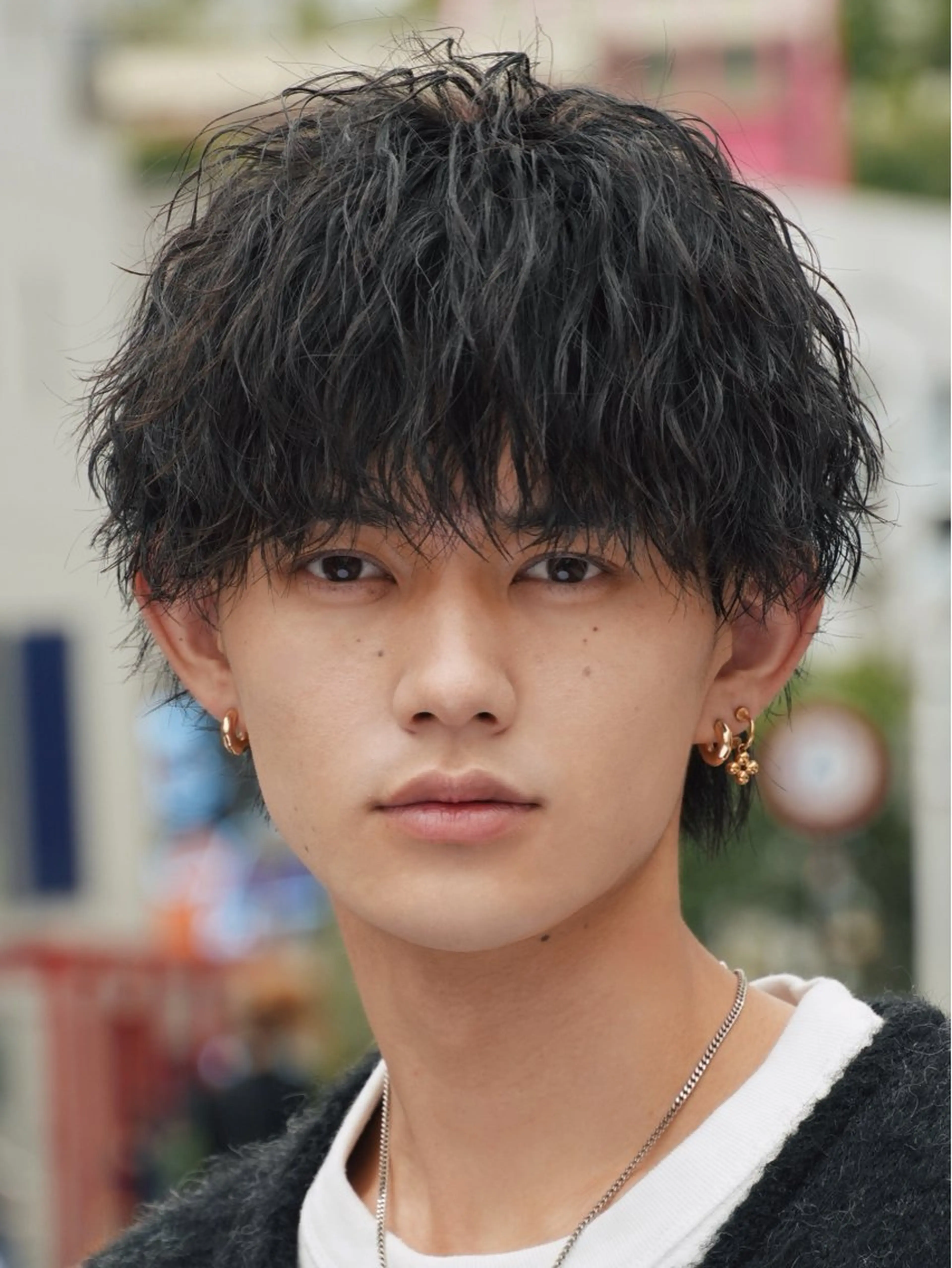 ショート パーマ メンズ 波巻きパーマ メンズウルフカット ウルフカット メンズパーマ 名古屋/水谷颯のヘアスタイル
