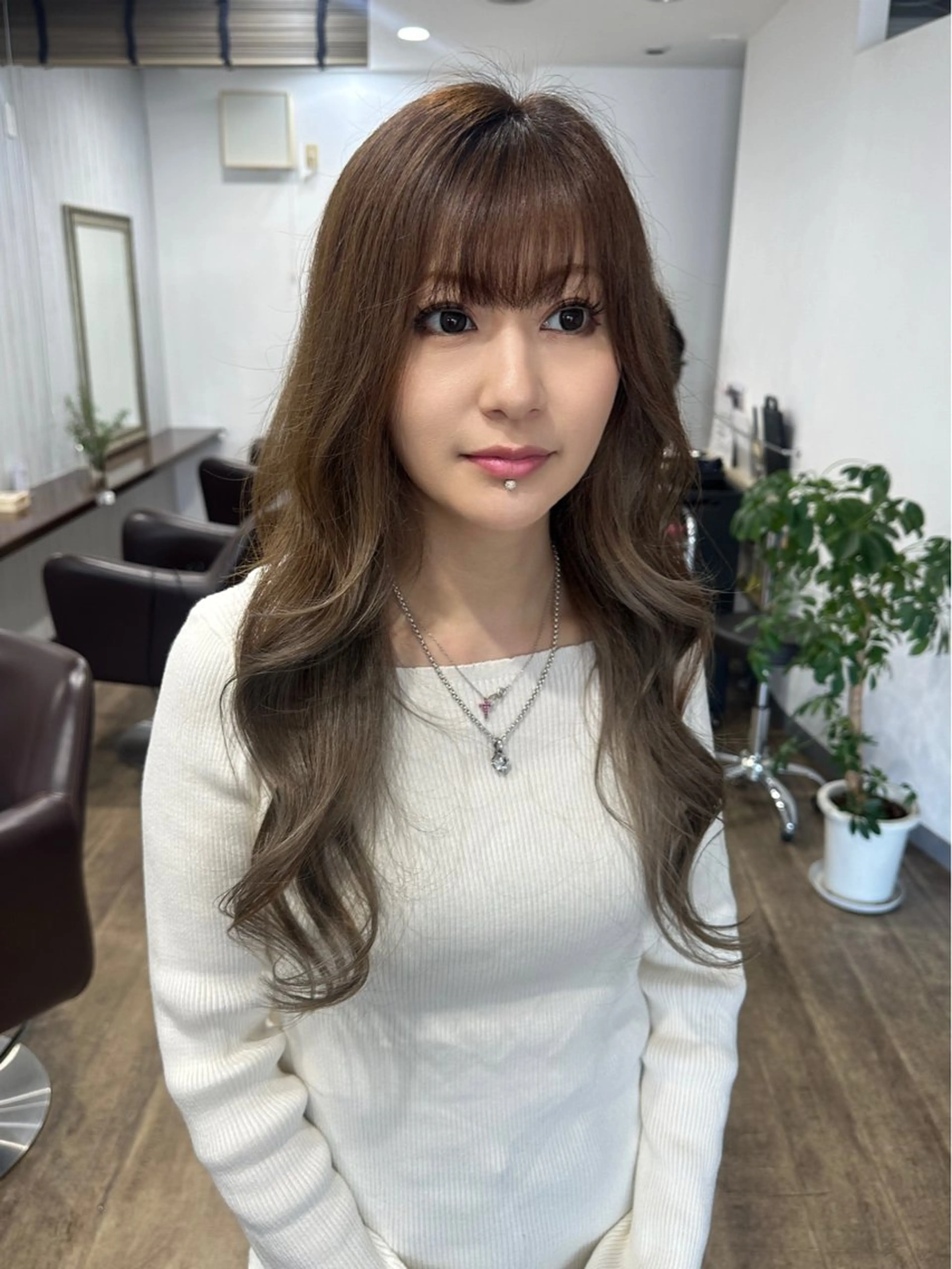 ロング 顔まわりレイヤー レイヤーカット 髪質改善/韓国風 レイヤー/田村祐樹のヘアスタイル