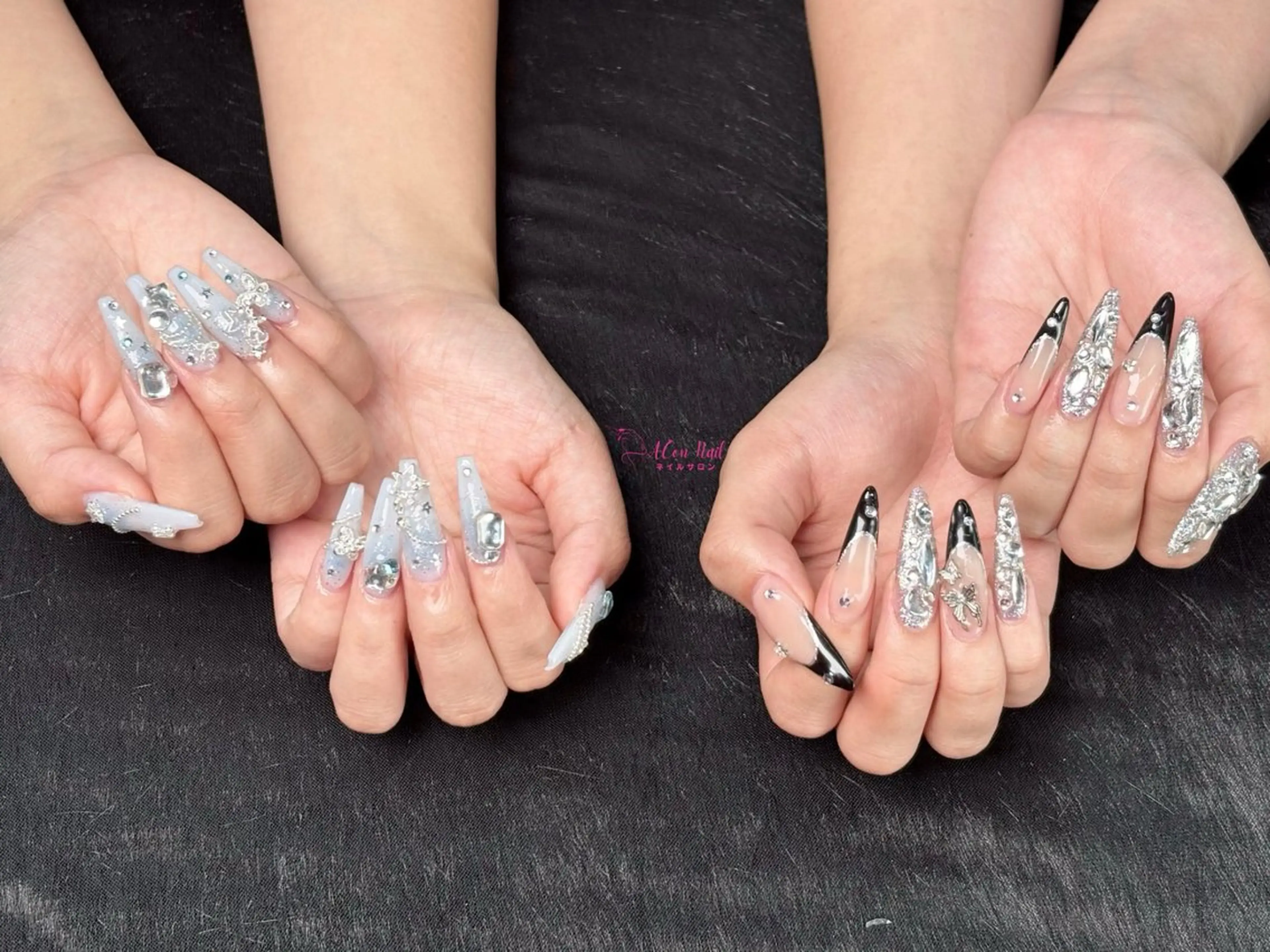 ネイル 桜ネイル 長さ出し フラワーネイル フレンチネイル ジェルネイル ハンドネイル ACon NailSalonのネイルデザイン