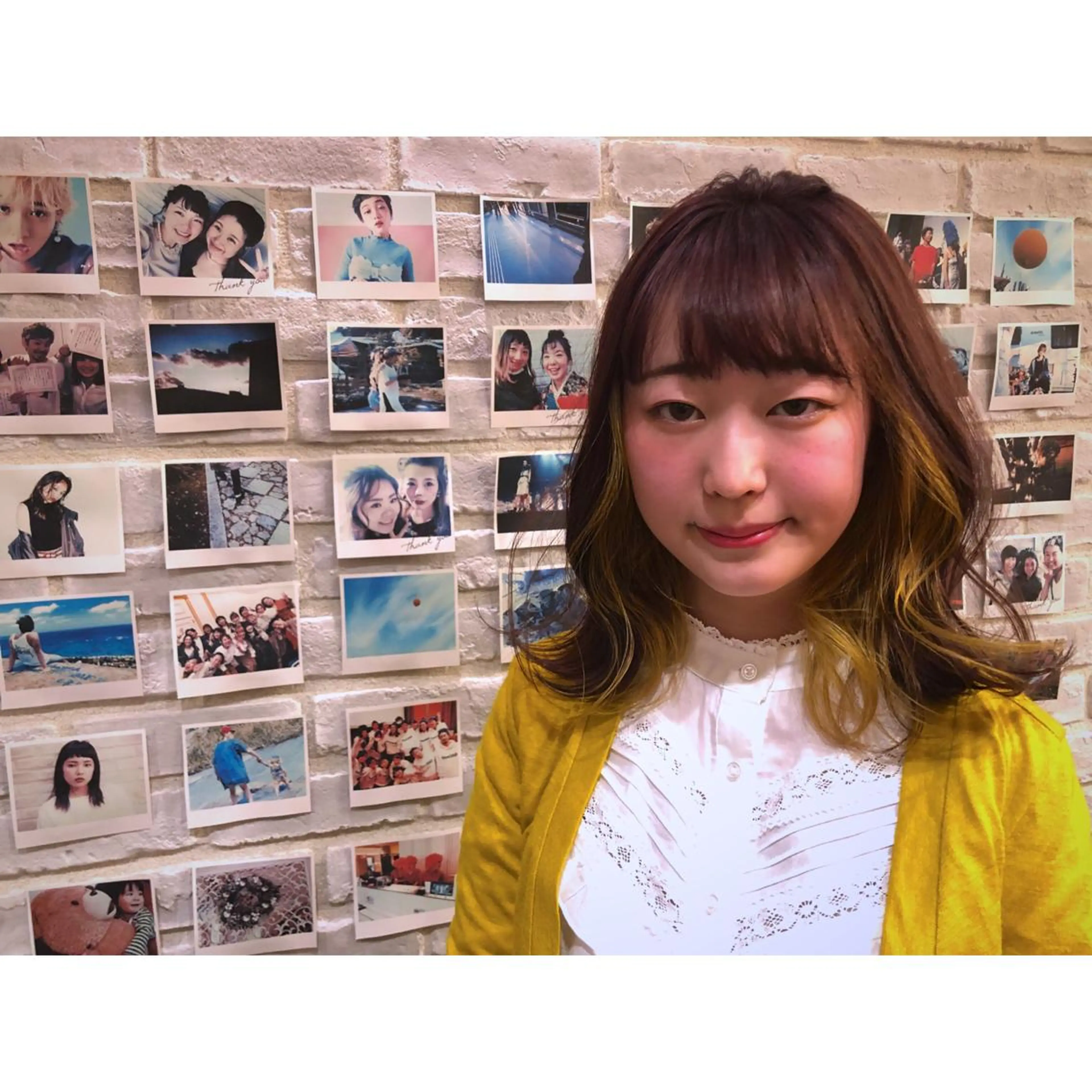 セミロング カラー パーマ ヘアアレンジ 藤井 菜緒のヘアスタイル