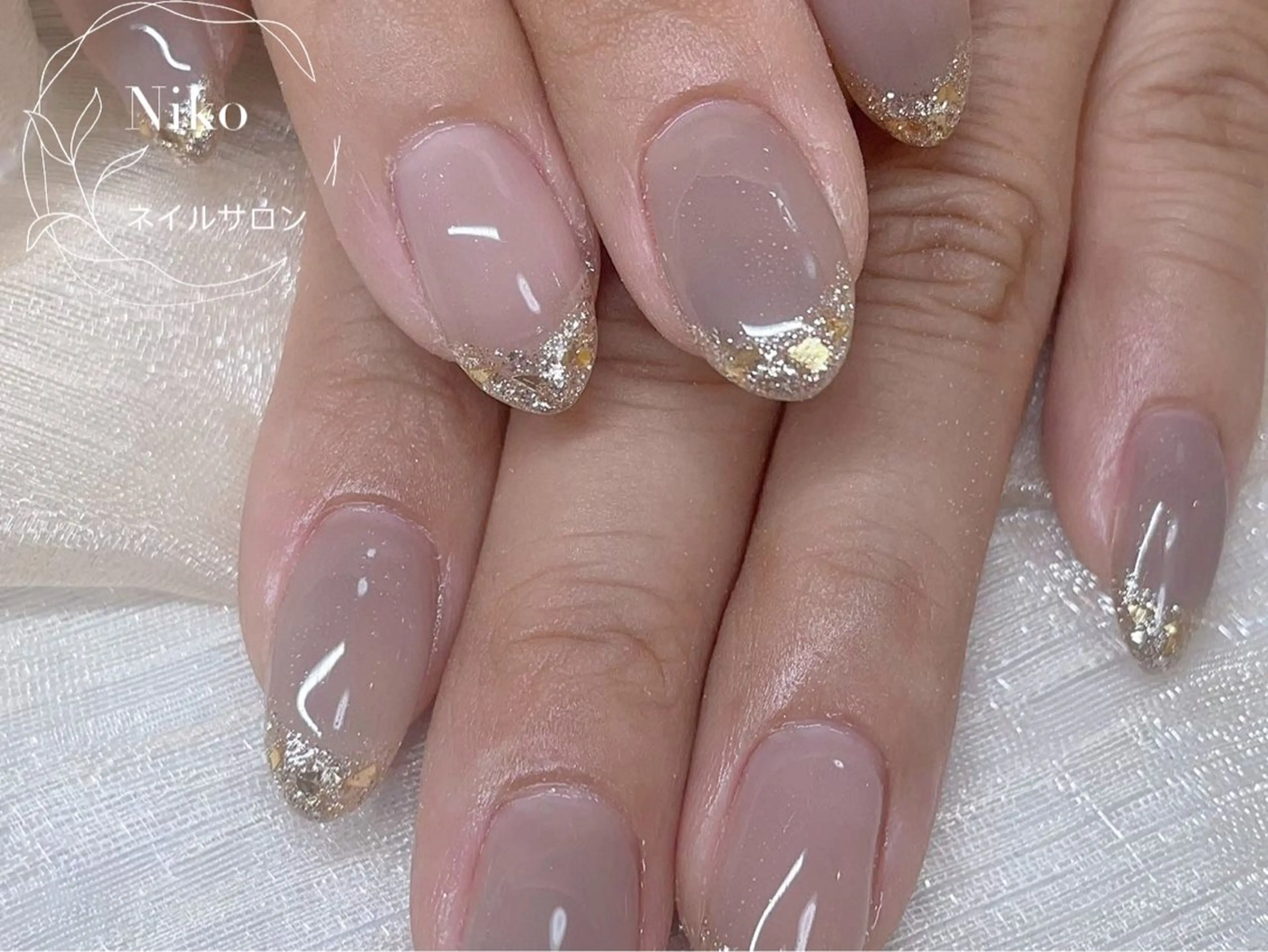 ネイル 長さ出し フットネイル フレンチネイル ジェルネイル 韓国ネイル Niko nailサロンのネイルデザイン