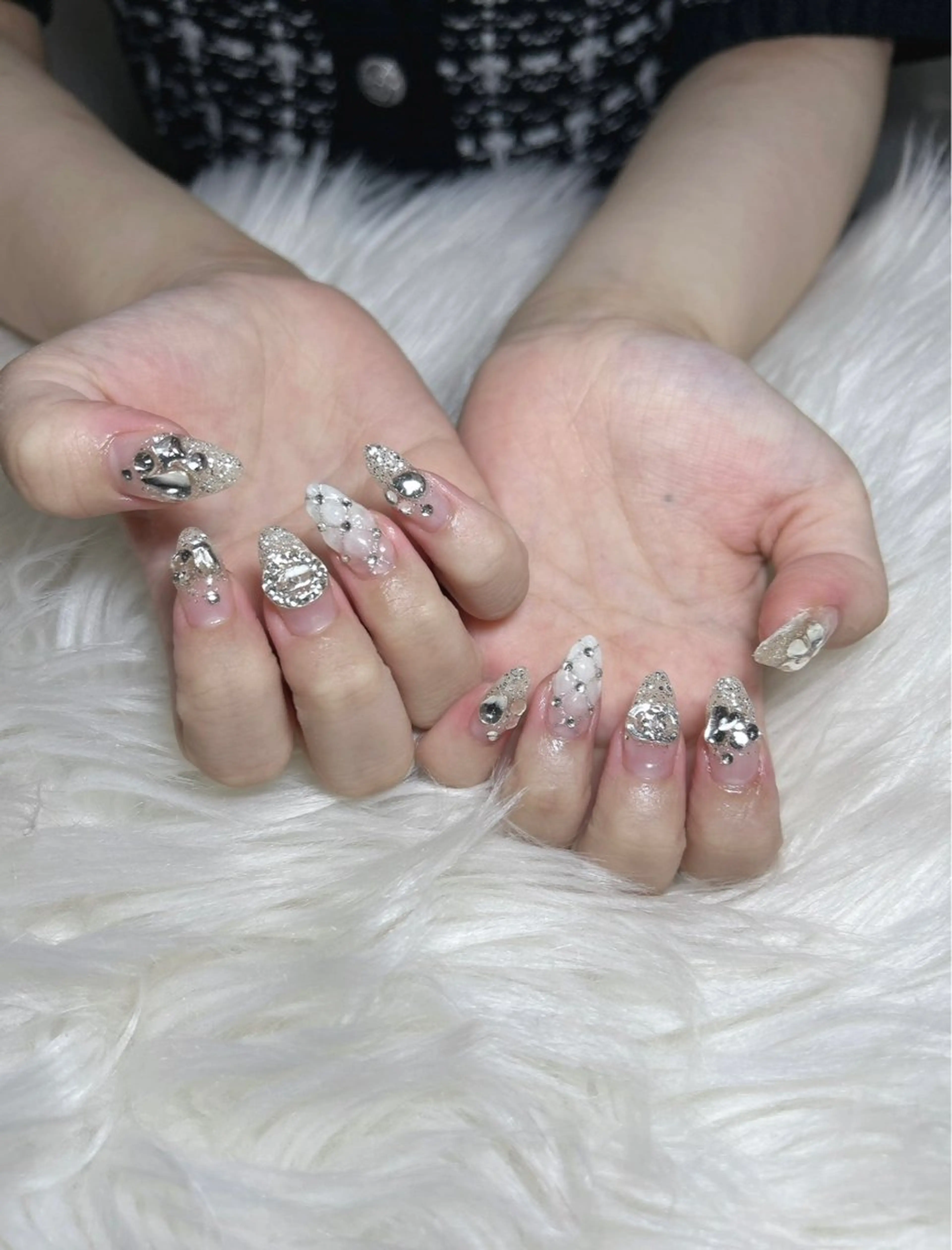 ネイル グラデーション ラメ(グリッター) ラメグラデーション ハンドネイル moka nailのネイルデザイン