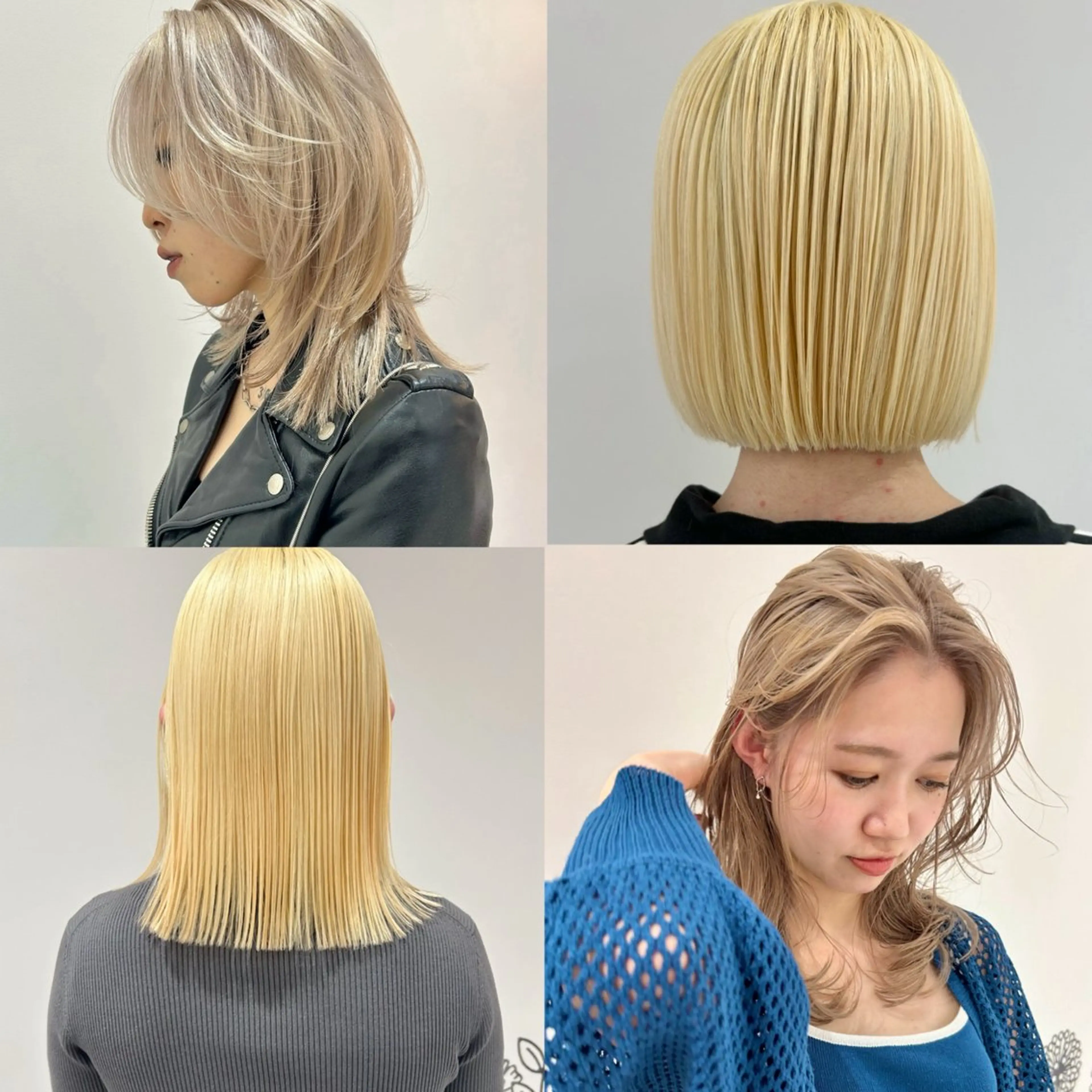 ミディアム カラー ブリーチ カット ヘアカラー トリートメント ハイトーン/ブリーチ 似合せカット/パーマのヘアスタイル