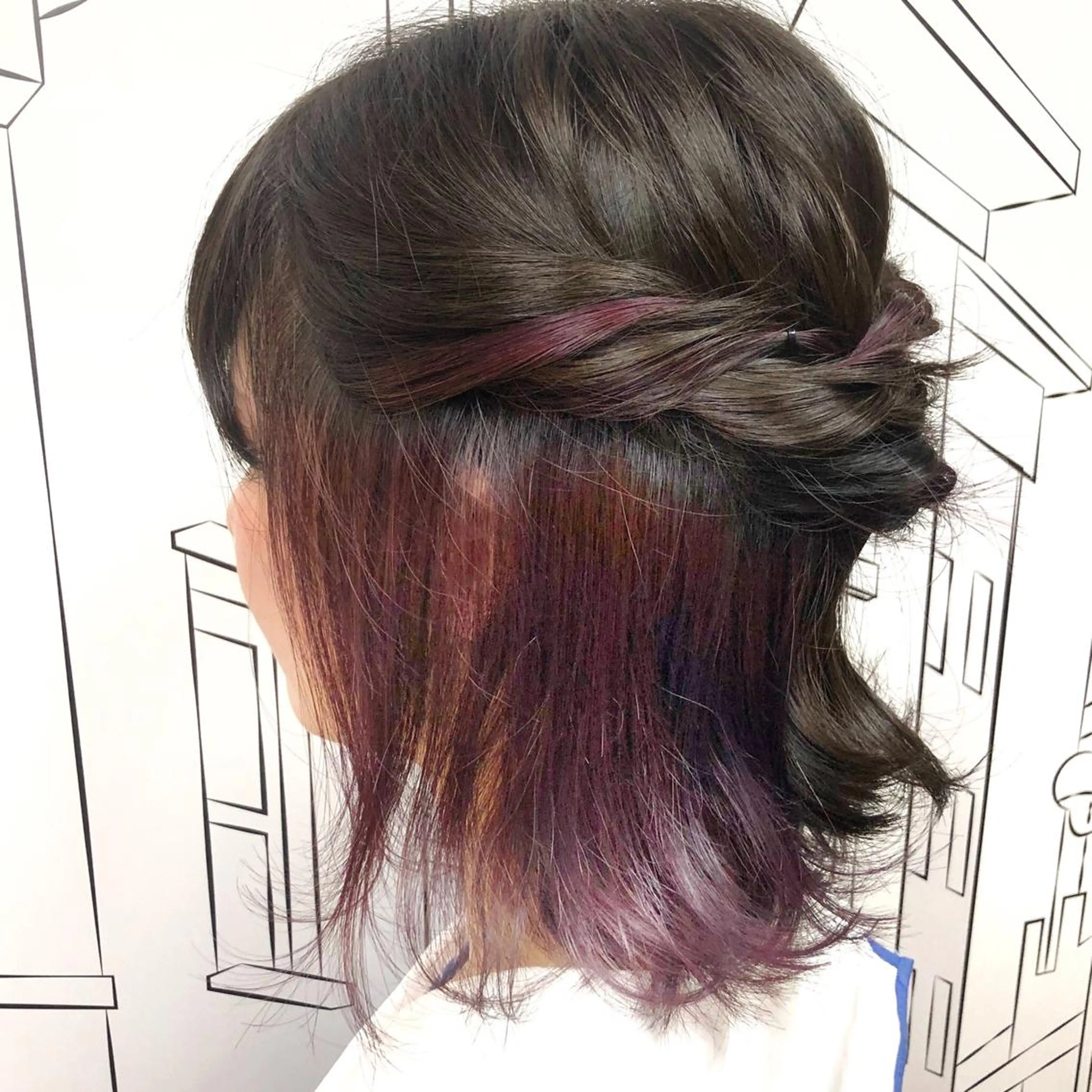 ショート カラー インナーカラー ラベンダーカラー ラベンダーピンク ピンクカラー TOMOKA 艶髪/透明感カラーのヘアスタイル