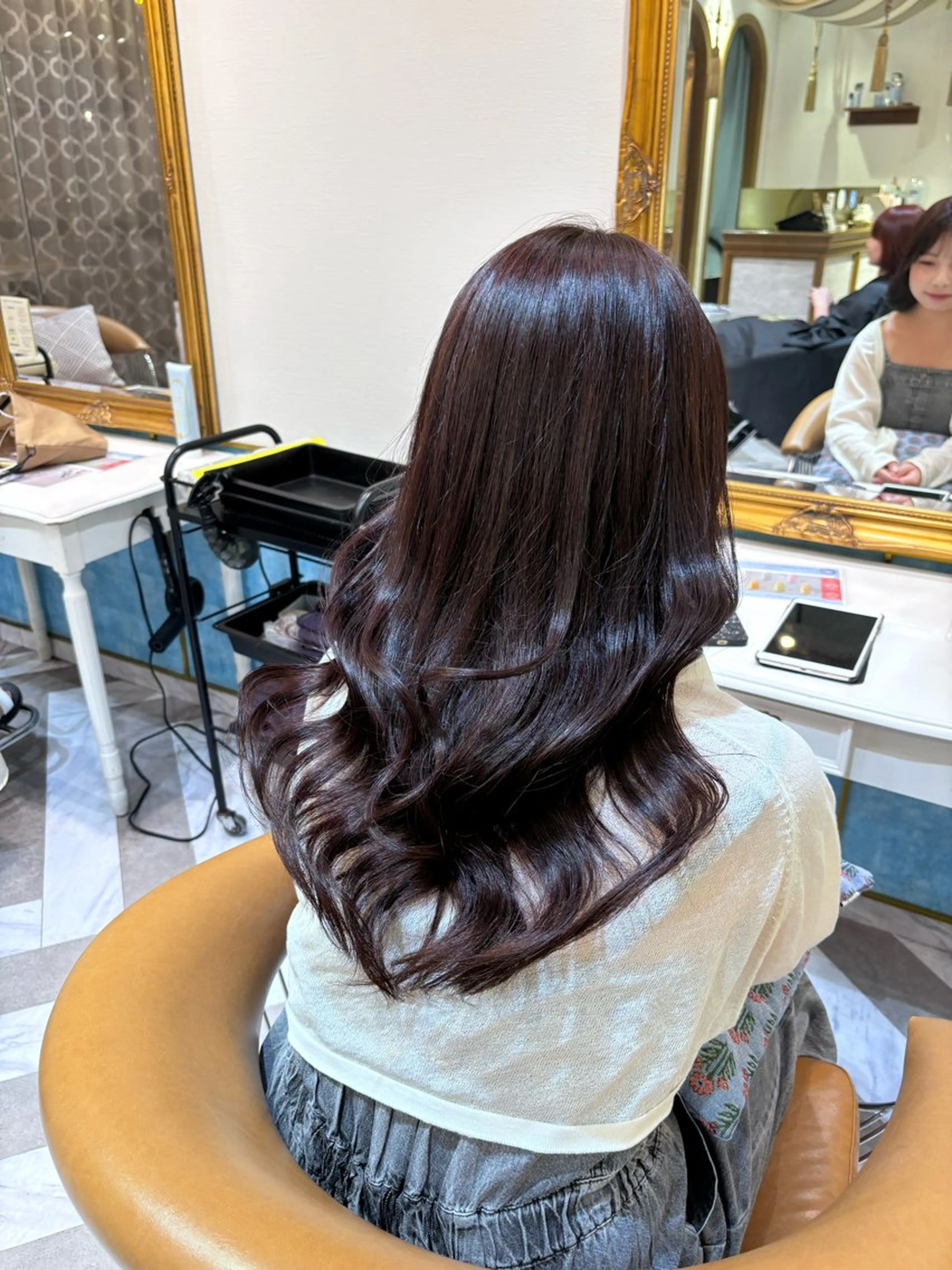 ロング カット ヘアカラー トリートメント ♥韓国レイヤー/透明 感カラー/目黒慎太郎のヘアスタイル