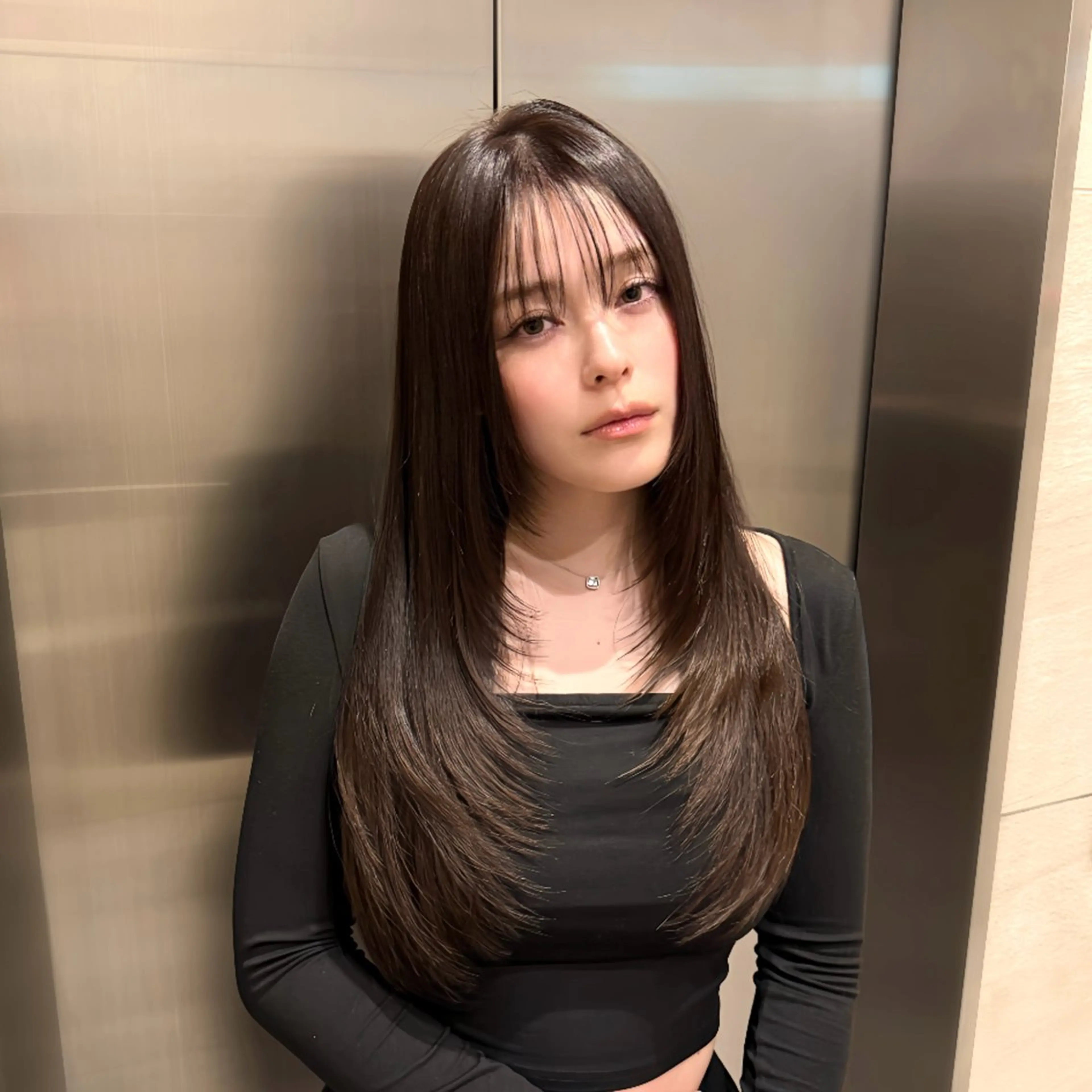 ロング カラー レイヤーカット カット ヘアカラー ハッシュカット/艶感 カラー/ユウキ✨のヘアスタイル