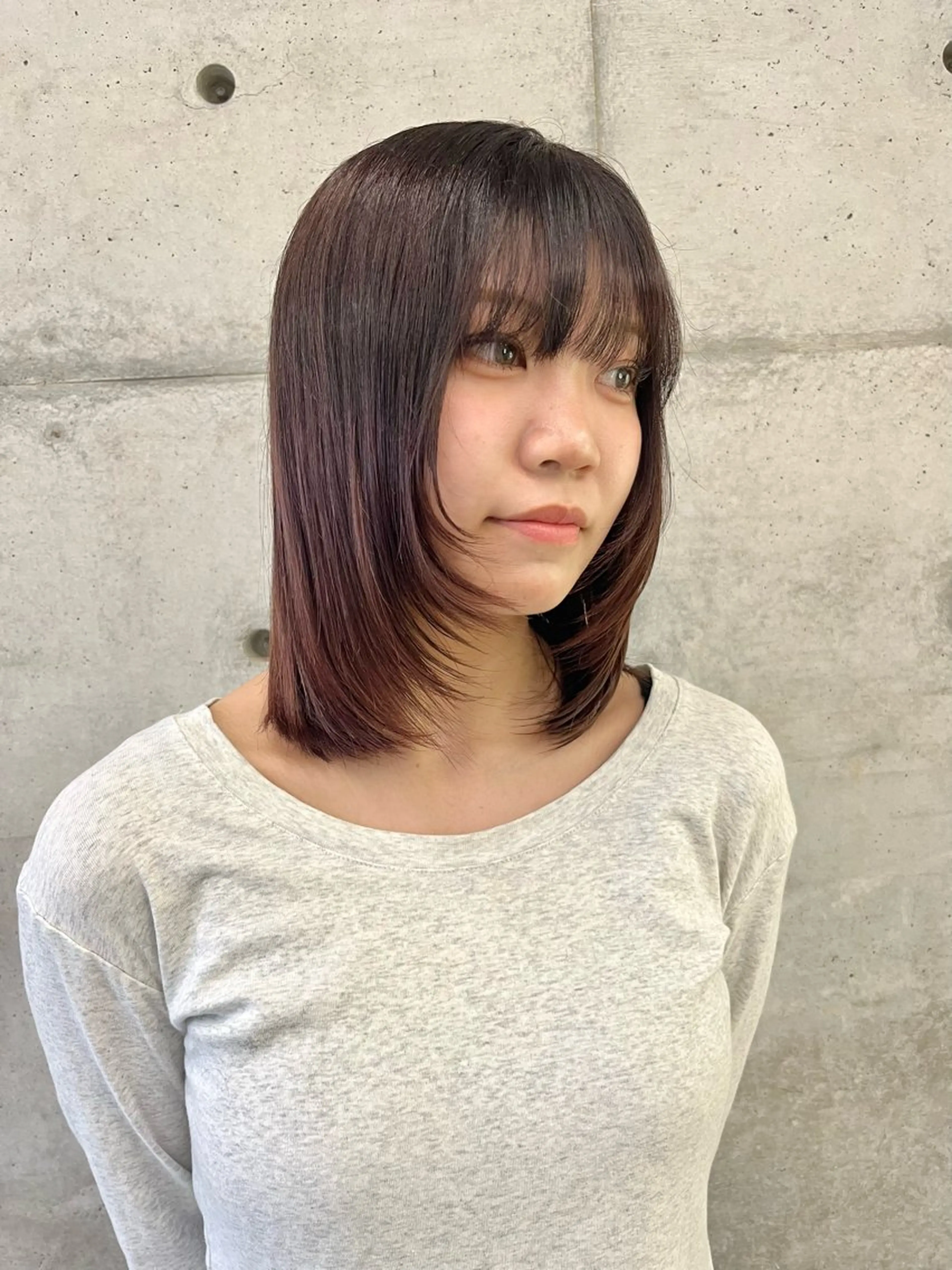 ミディアム カラー ブリーチ ダブルカラー レッドカラー ヘアカラー LOMARLIE / 𝐂𝐇𝐈𝐊𝐀のヘアスタイル