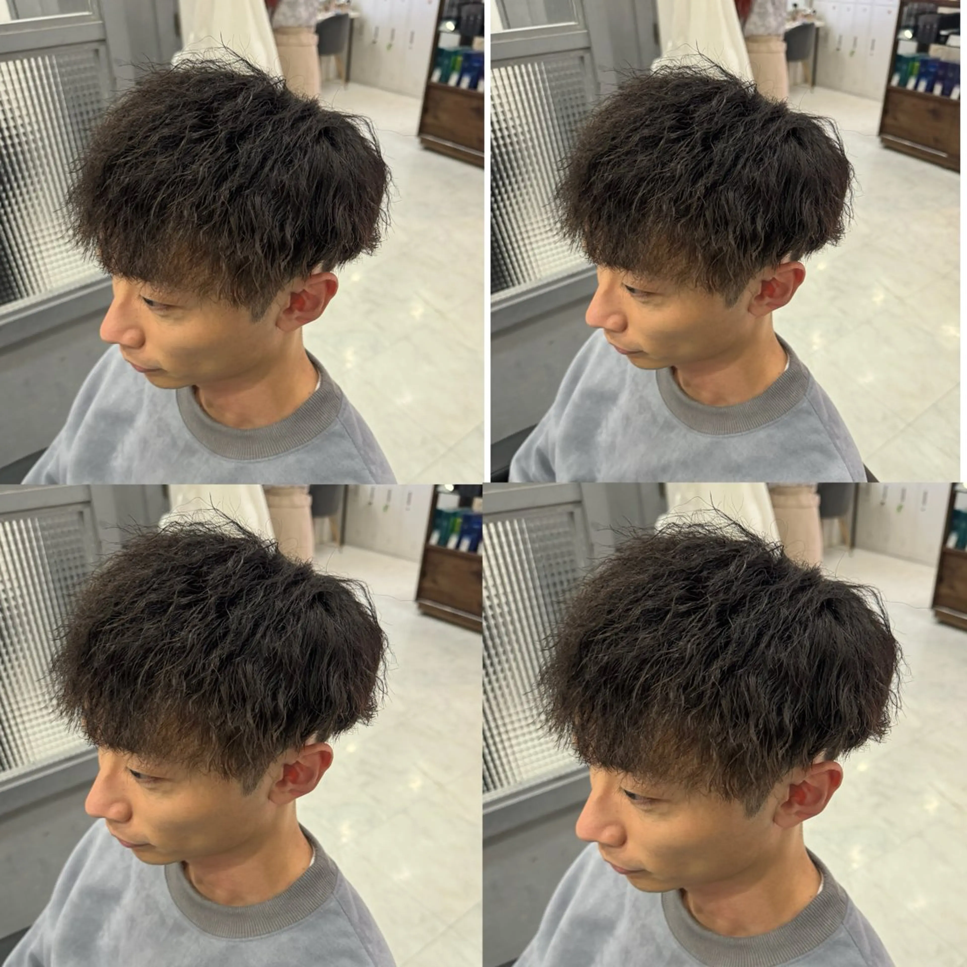 ミディアム パーマ メンズ カット パーマ トリートメント 🟣メンズパーマ 川端 永遠🟣のヘアスタイル