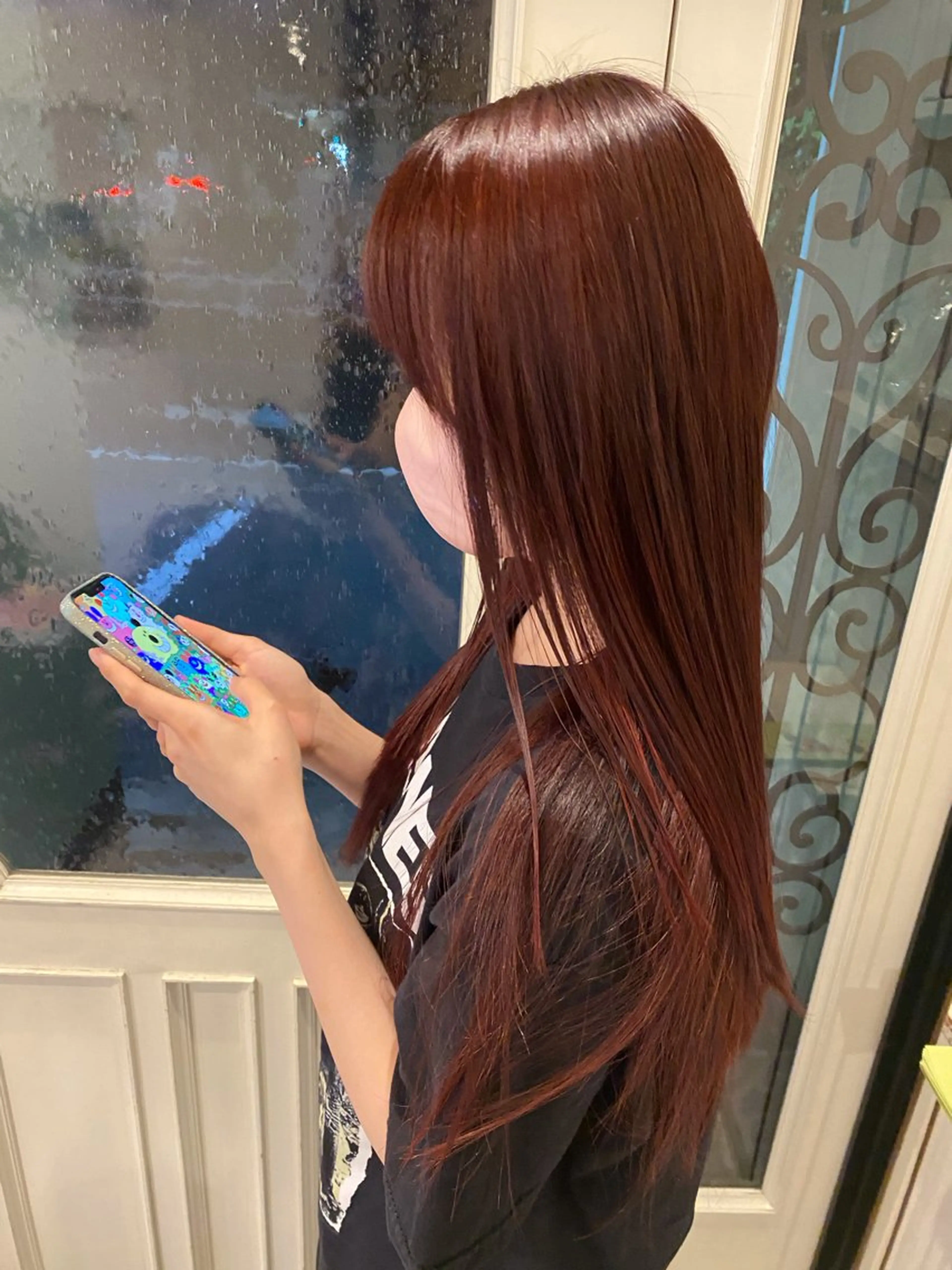 ロング カラー ヘアアレンジ ボルドーカラー .5 by SOLEIL藤沢店のヘアスタイル