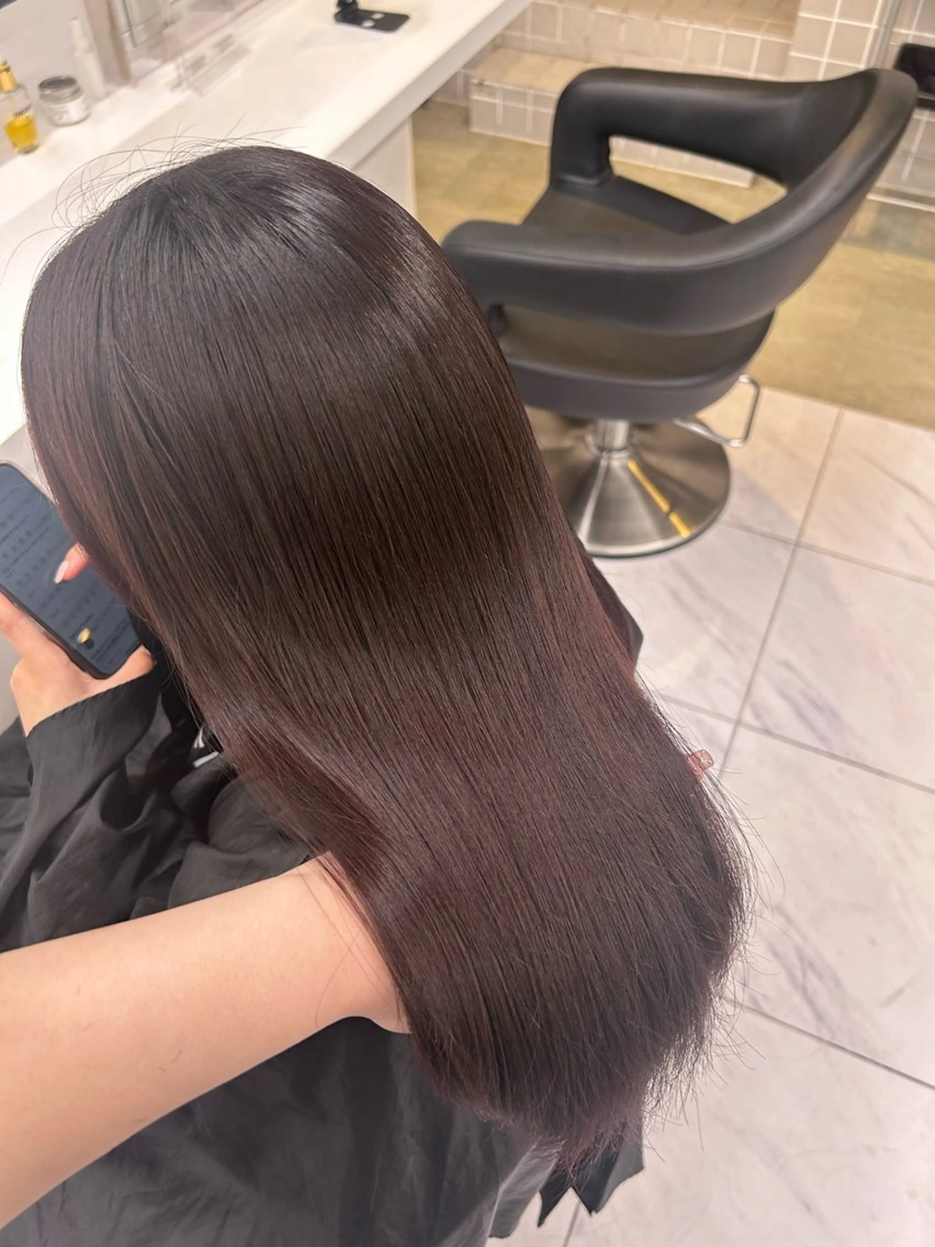 ロング カラー パーマ ヘアアレンジ メンズ キッズ ブリーチなしカラー/ ブラウン/レイヤーのヘアスタイル