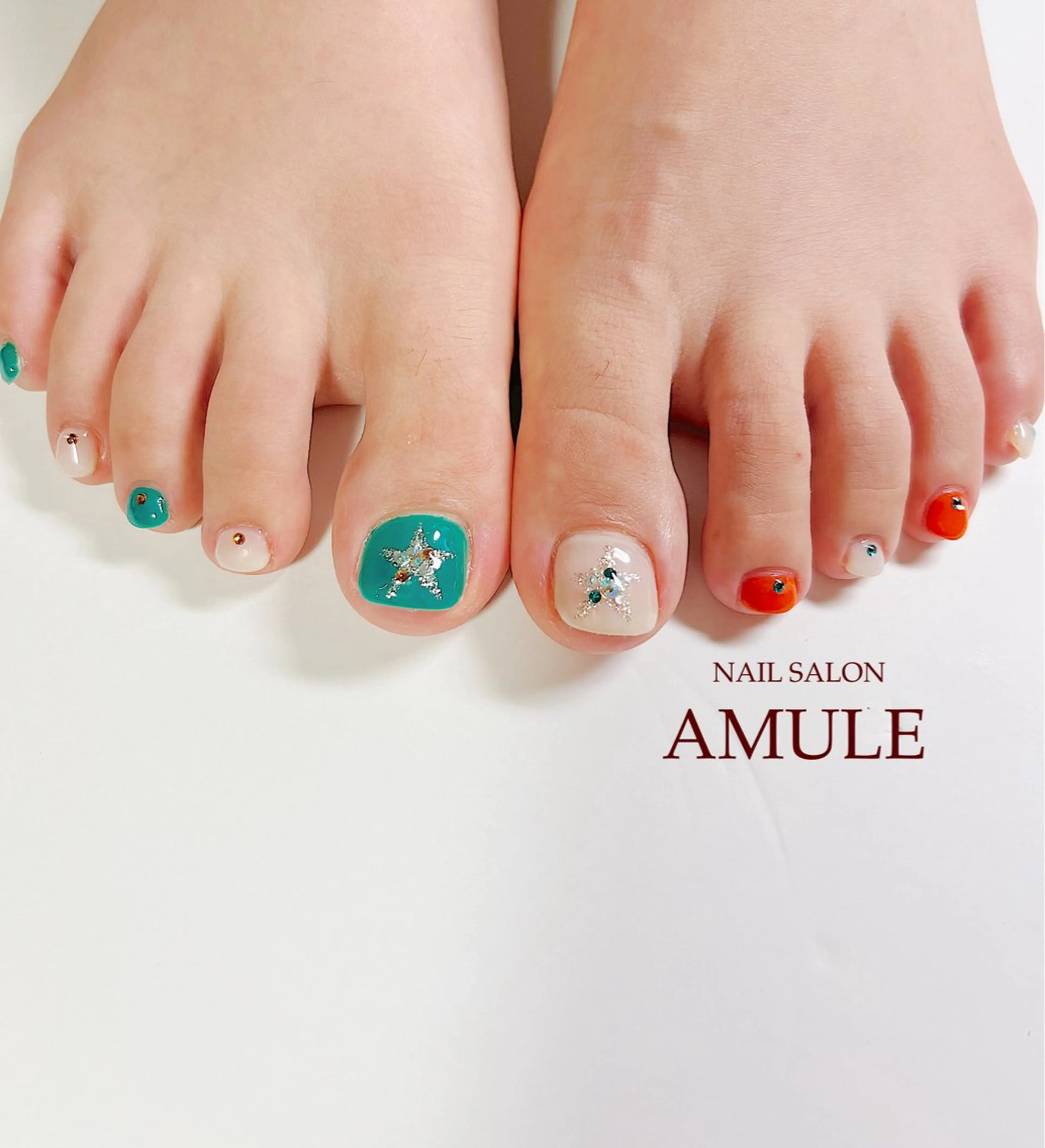 ネイル アートネイル フットネイル ジェルネイル フットネイル NAILSALON AMULEのネイルデザイン