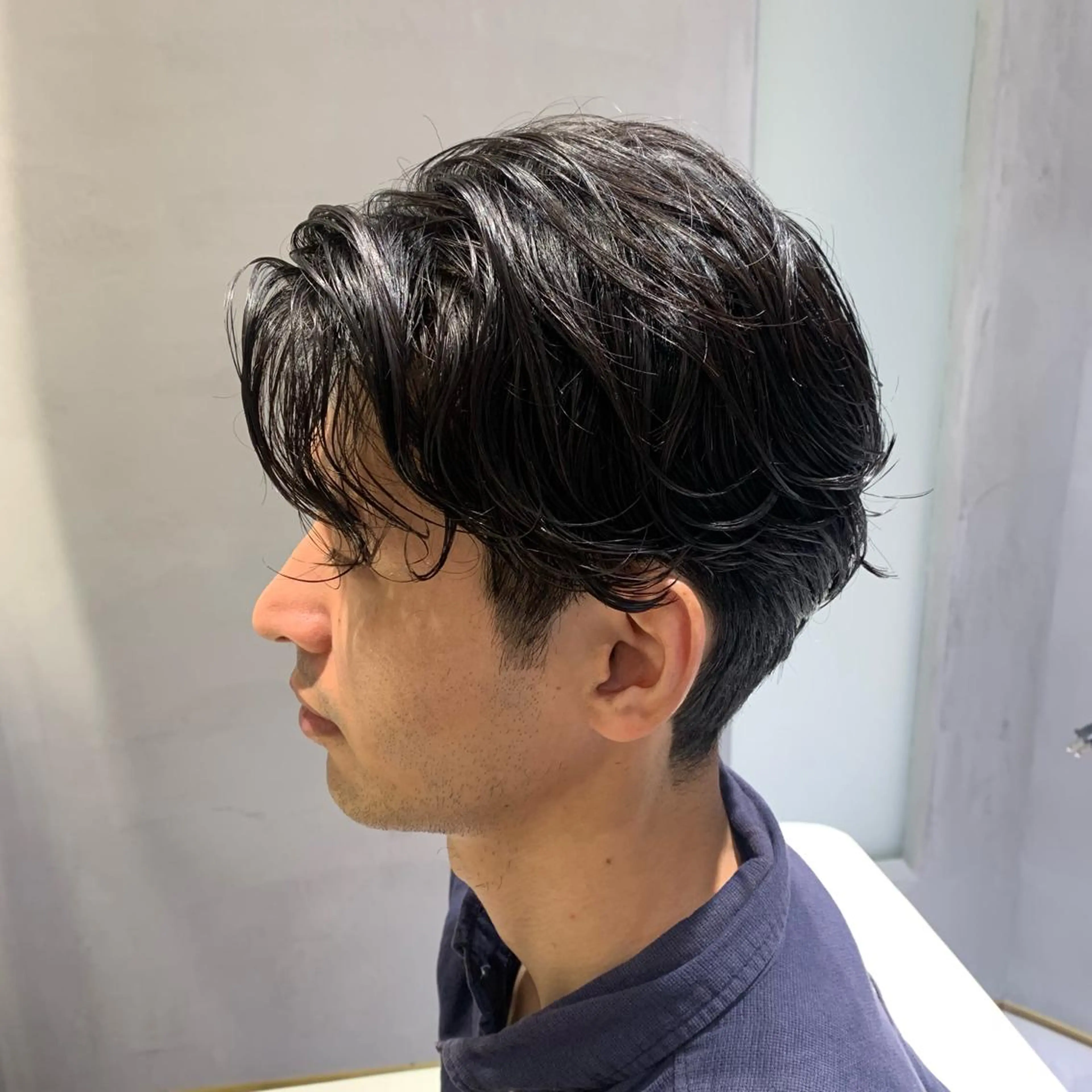 パーマ メンズ センターパート メンズパーマ “ととのう”ヘッドス パ🌿本多麻亜優のヘアスタイル