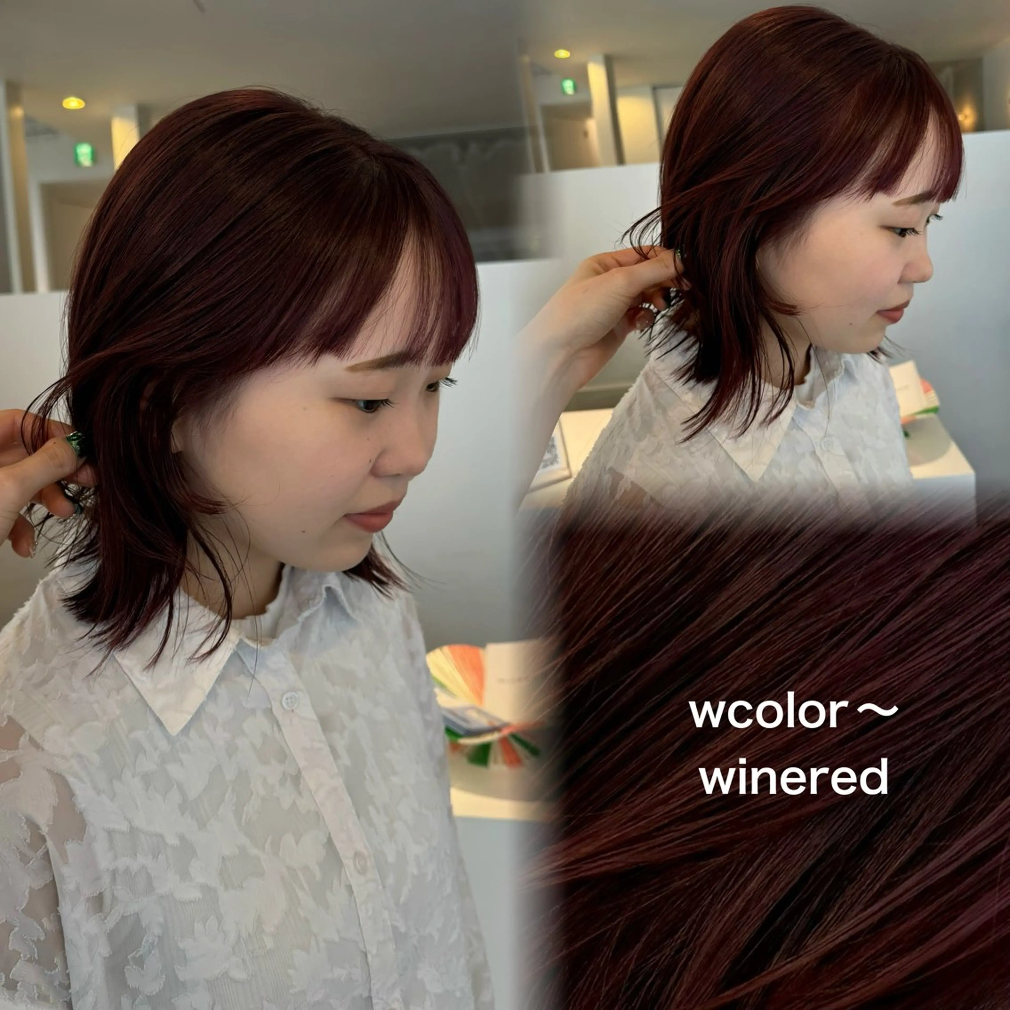 ミディアム カラー ブリーチ ダブルカラー インナーカラー ブリーチなしカラー ピンクカラー カット ヘアカラー トリートメント yard.長田 唯のヘアスタイル