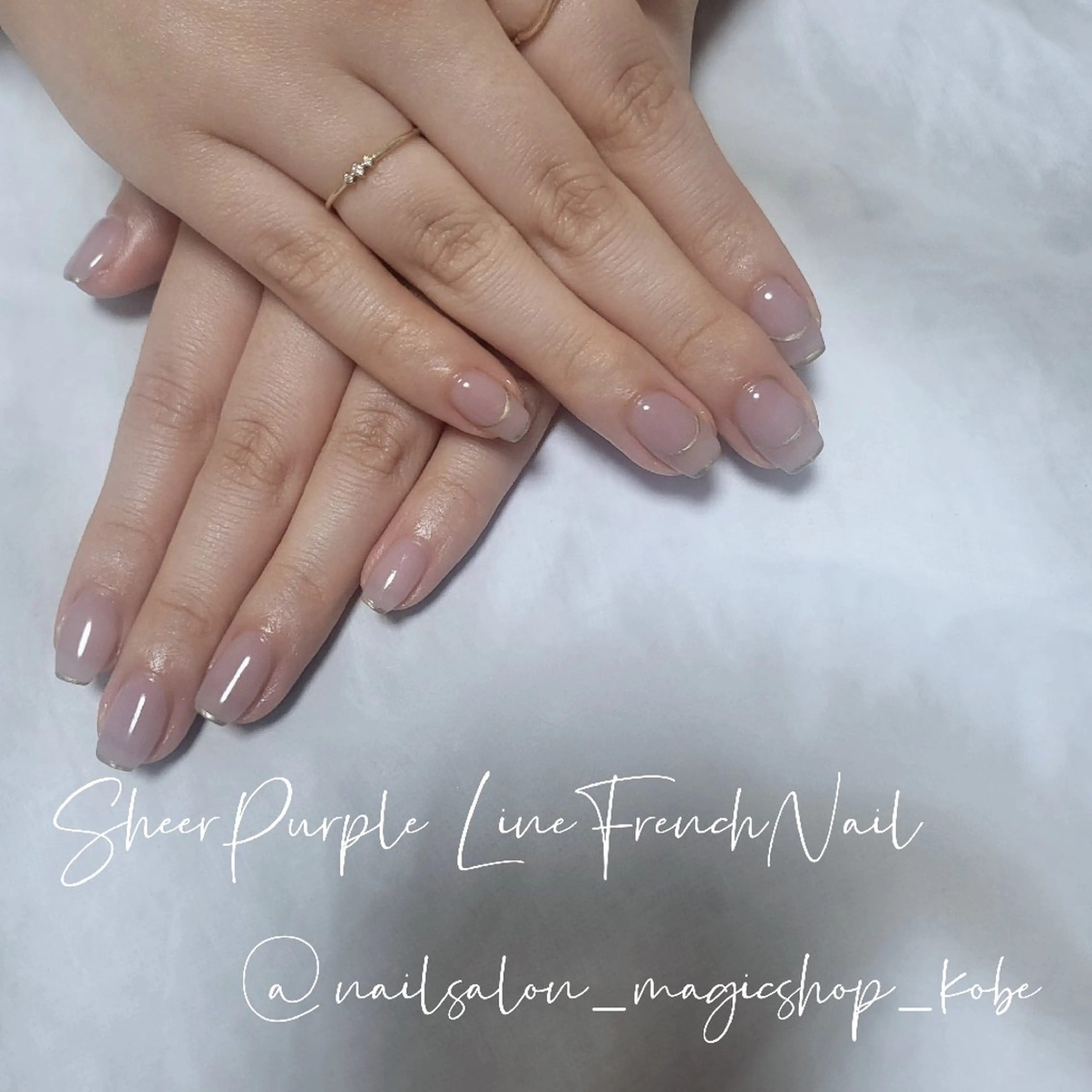 ネイル フレンチネイル ジェルネイル ゴールド ワンカラーネイル パープル ハンドネイル Nailsalon MagicShopのネイルデザイン