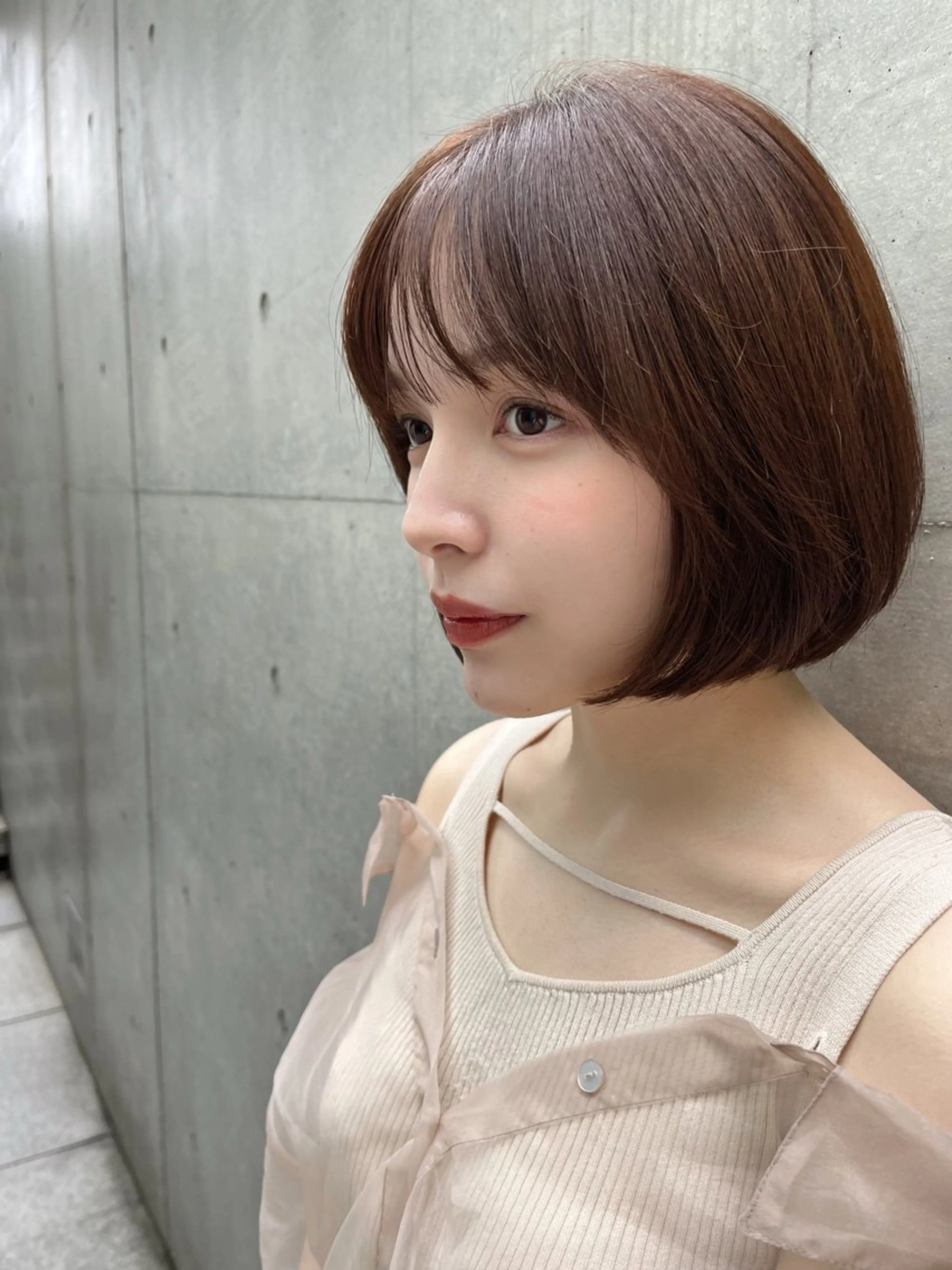 ショート ボブ 顔周りカット カット 縮毛矯正 トリートメント 忠本 功のヘアスタイル