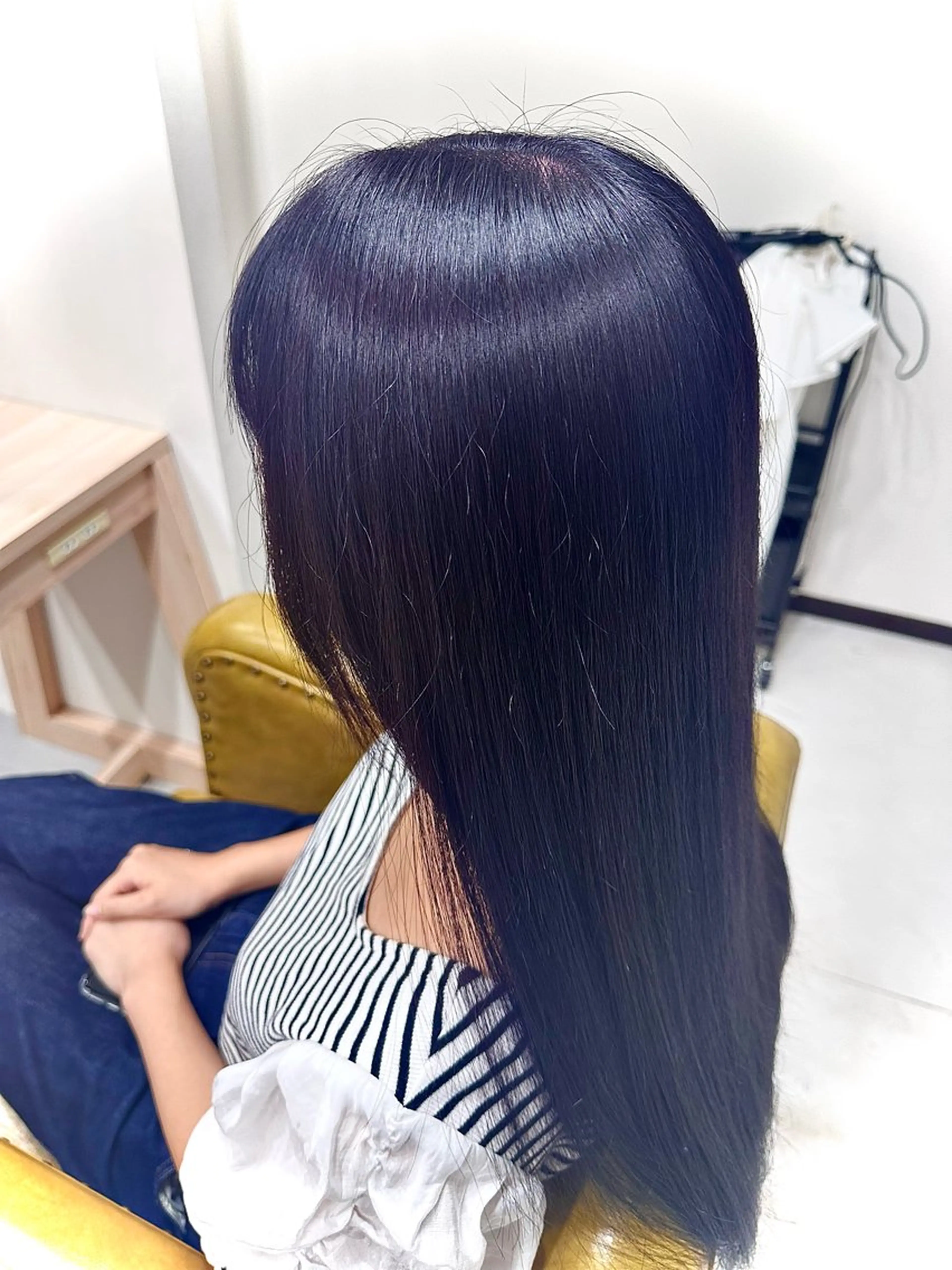 セミロング カラー ヘアアレンジ ブリーチ ディープパープル ダブルカラー ブリーチなしカラー パープルカラー 境町/透明感カラー/ レイヤー/中茎涼太のヘアスタイル