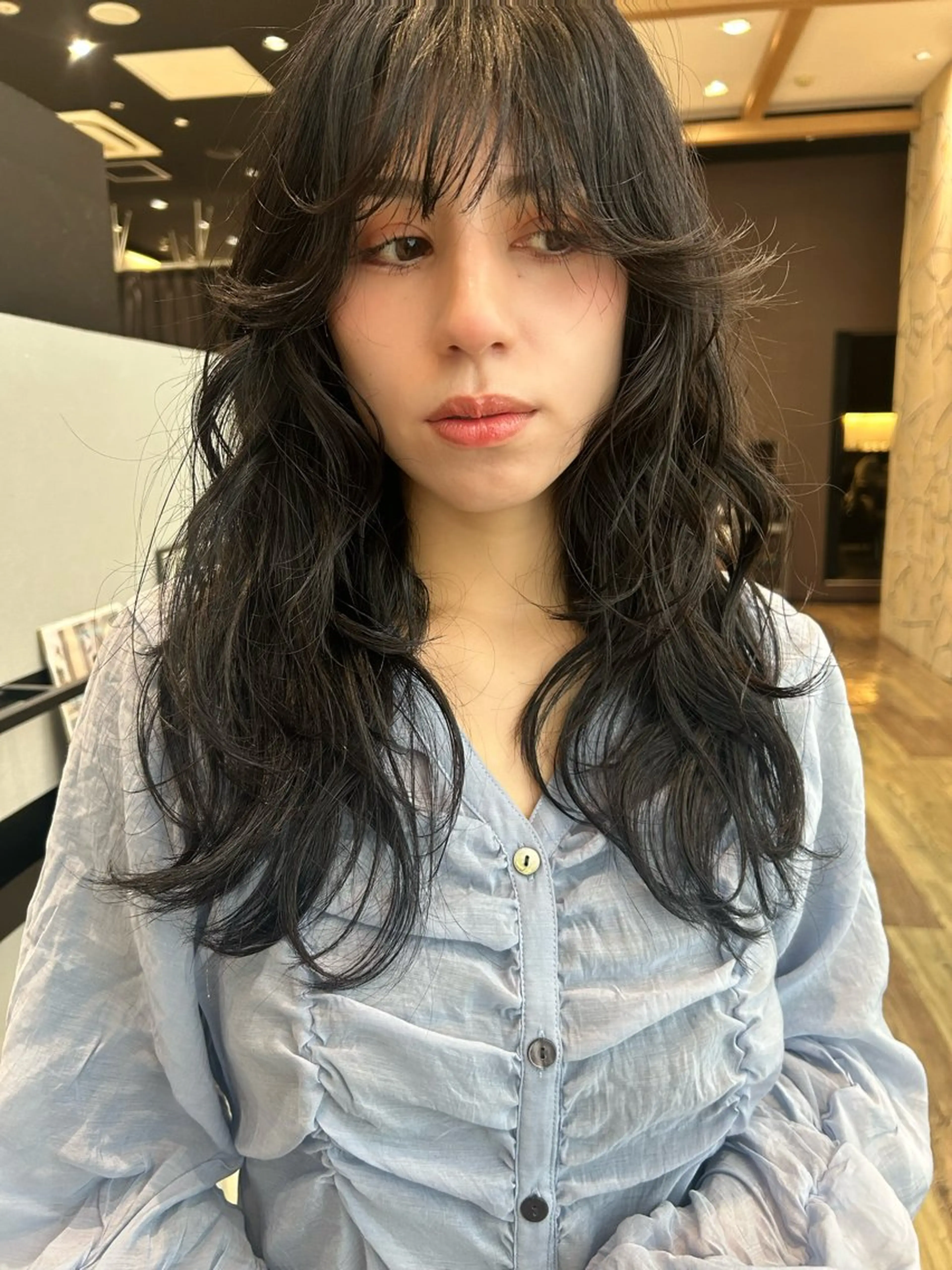 セミロング パーマ セミロングパーマ レイヤーカット カット パーマ k-two☁あべの/ パーマ/Touaのヘアスタイル