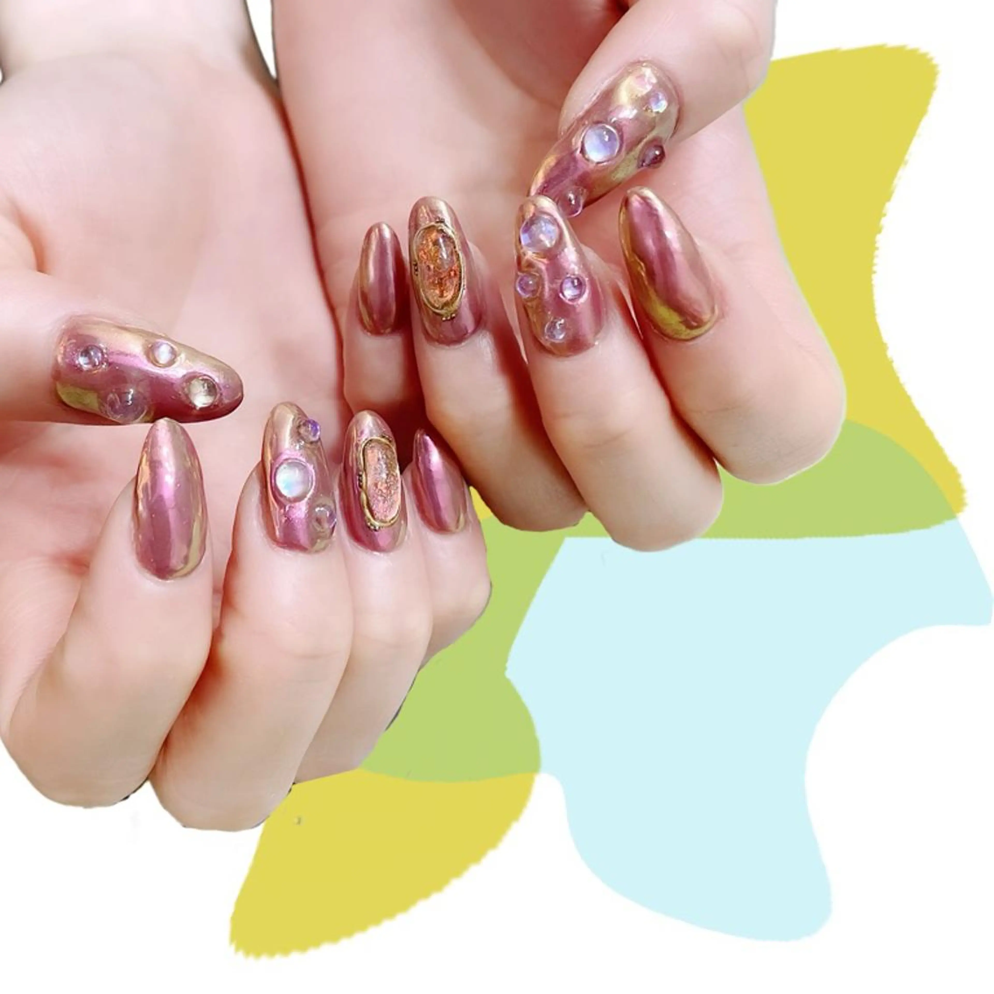 ネイル オーロラネイル 氷ネイル・うるうるネイル 韓国ネイル マグネットネイル ミラーネイル VOLLMOND nailのネイルデザイン