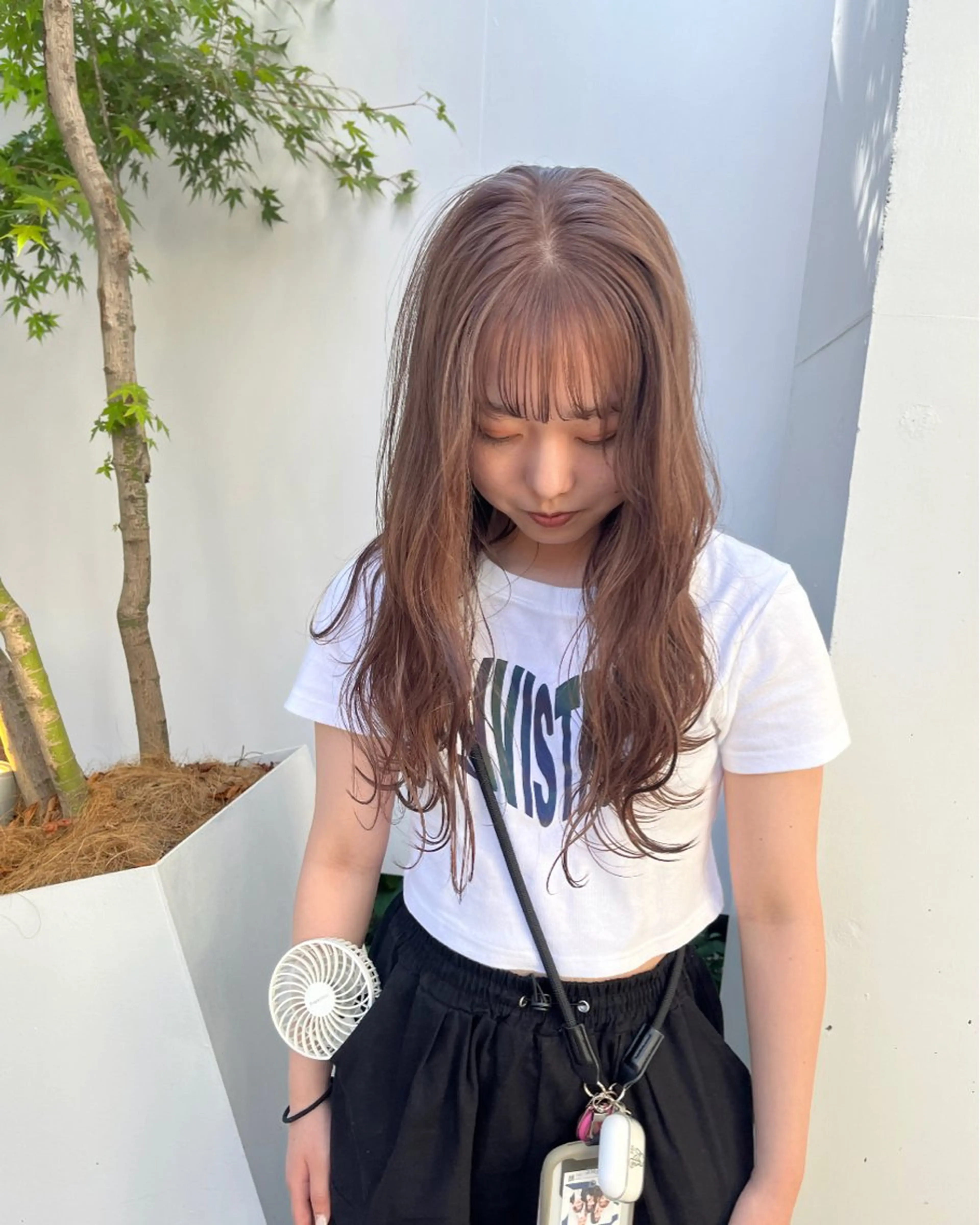 セミロング カラー ヘアカラー トリートメント オリーブ/縮毛♡ Natsuno🩰のヘアスタイル