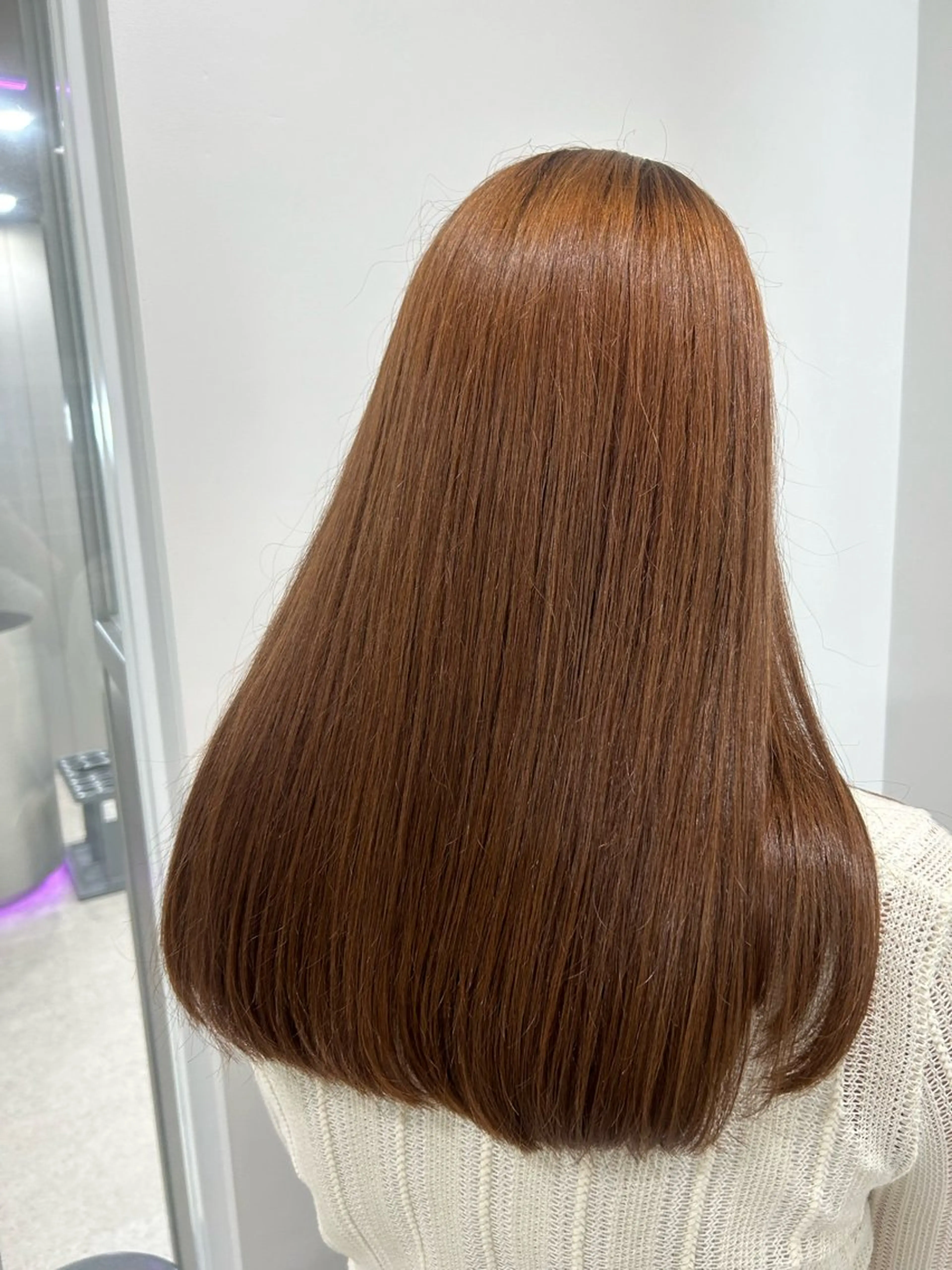 セミロング カラー 愛結 暖色カラー🎀🩰のヘアスタイル