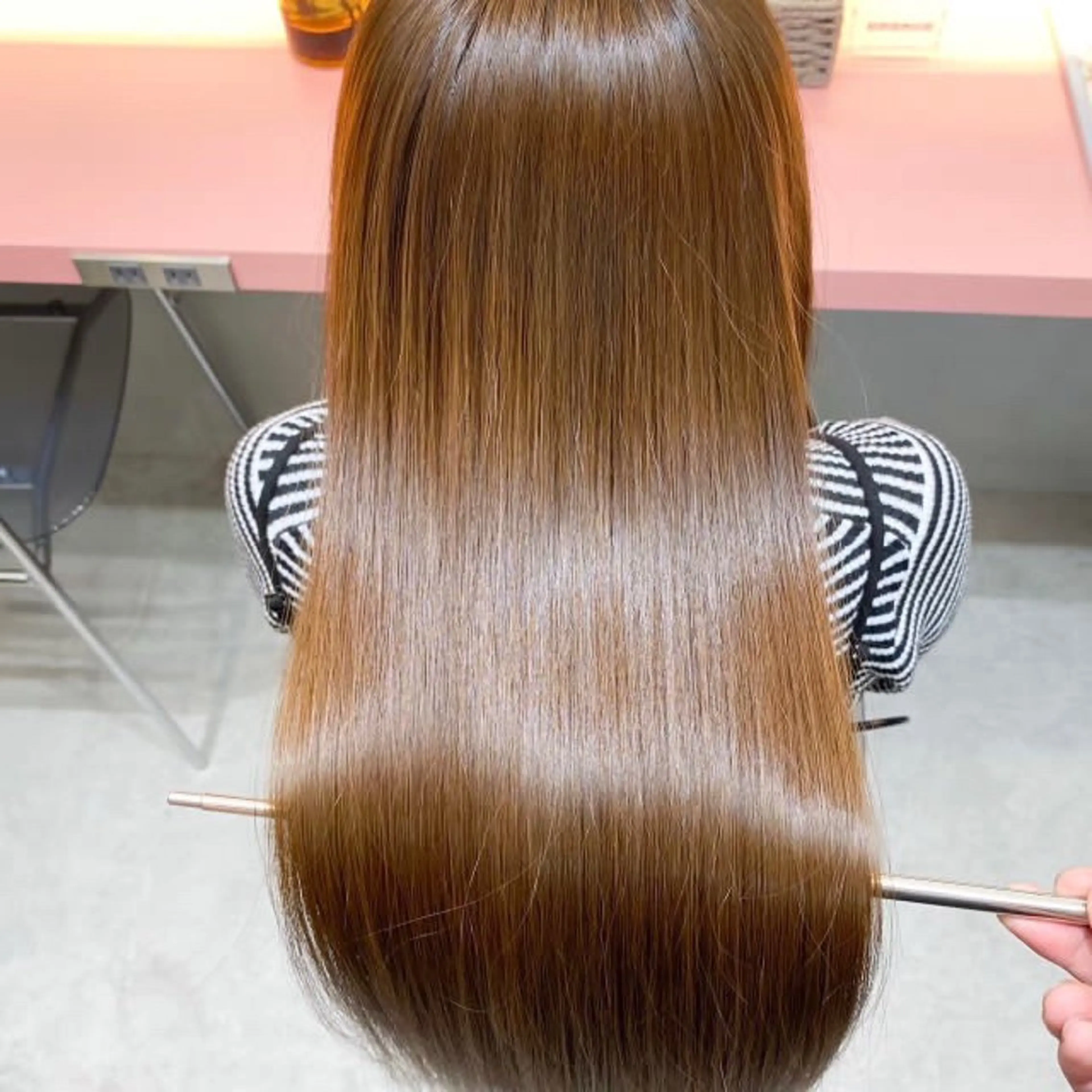 ロング カラー ボブ/レイヤー/ 縮毛矯正/ 渡邊莉玖のヘアスタイル