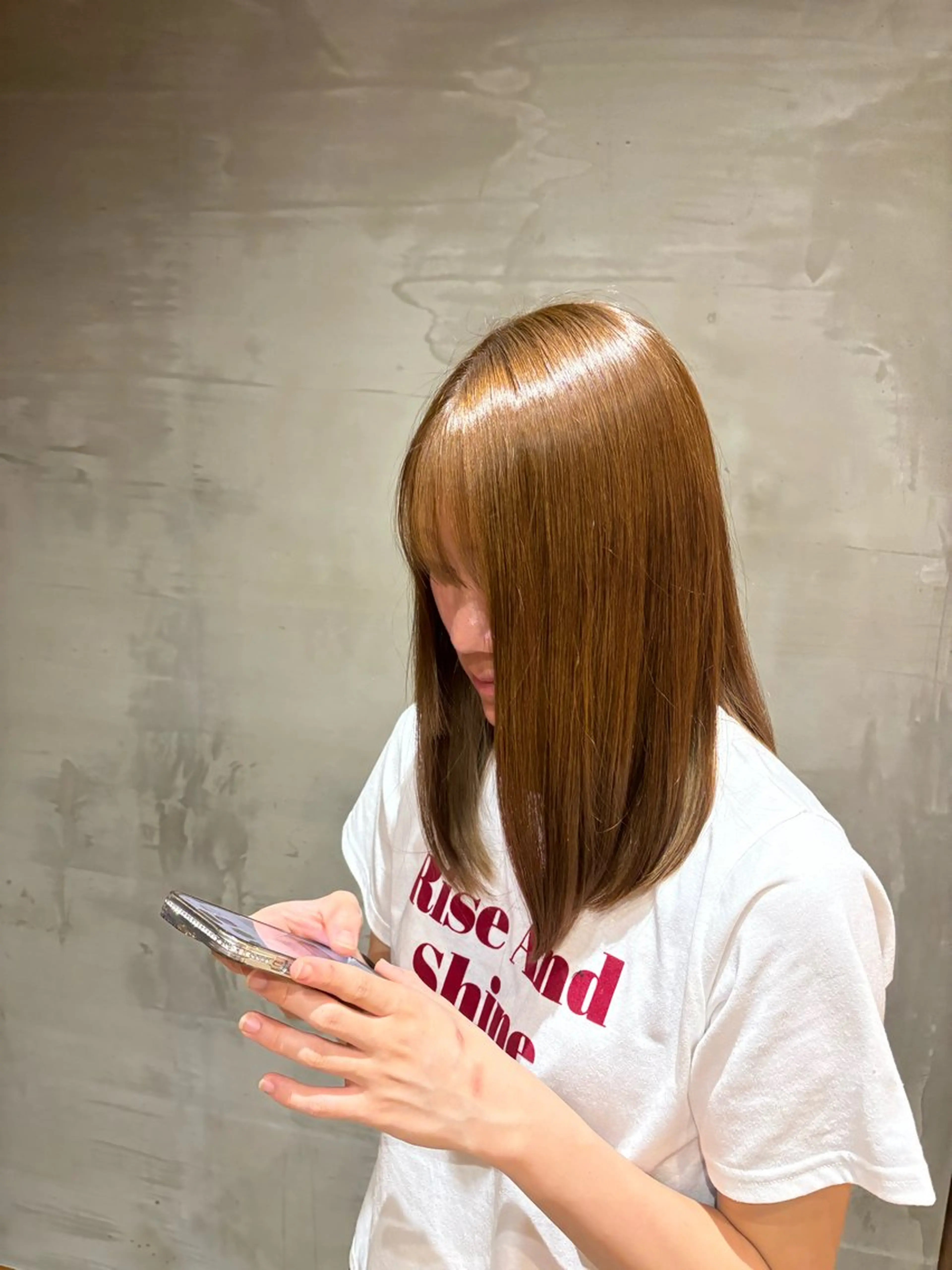 セミロング 縮毛矯正 atelier JD yuinaのヘアスタイル