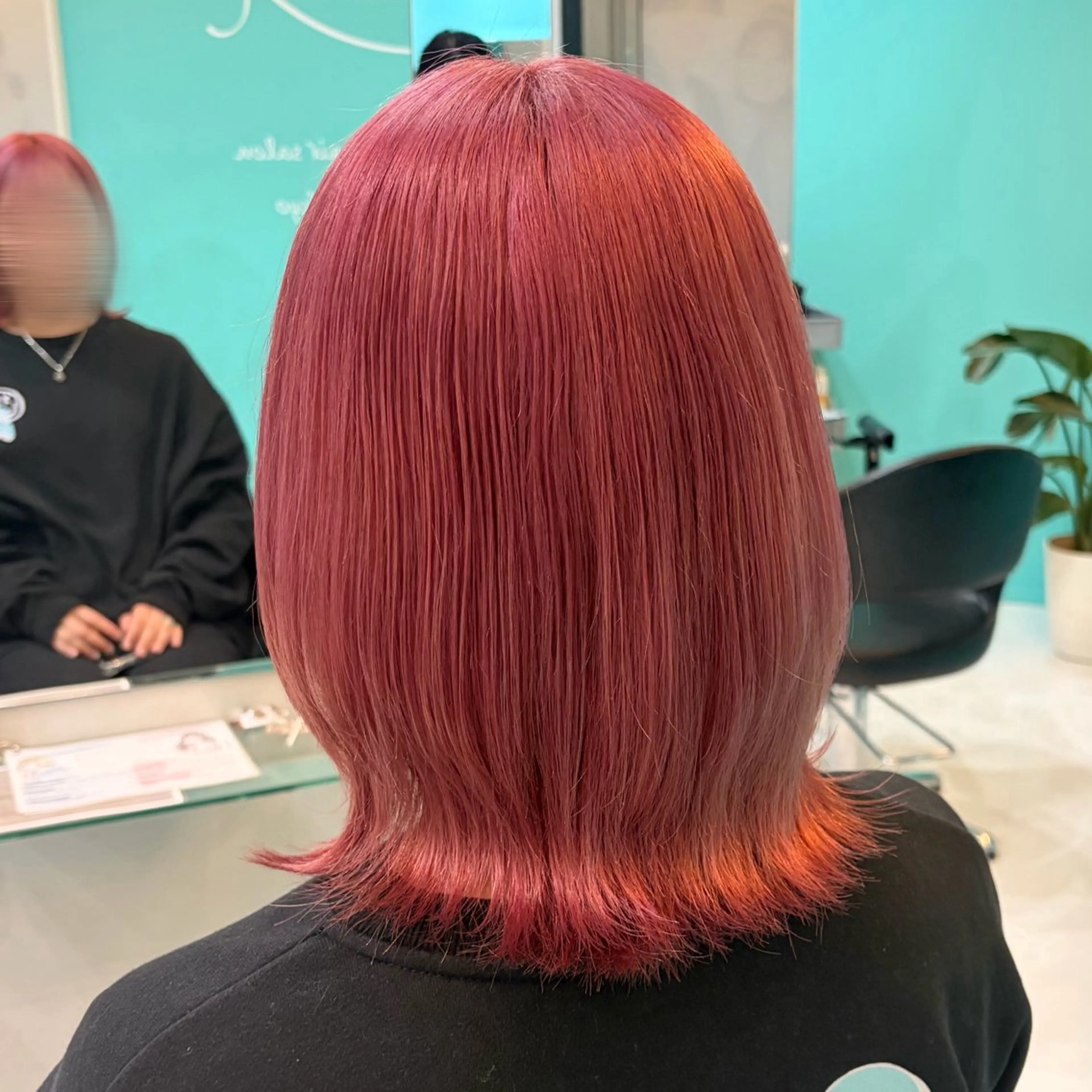 ミディアム カラー カシス ピンクカラー デザインカラー/ ボブ/Natsukiのヘアスタイル