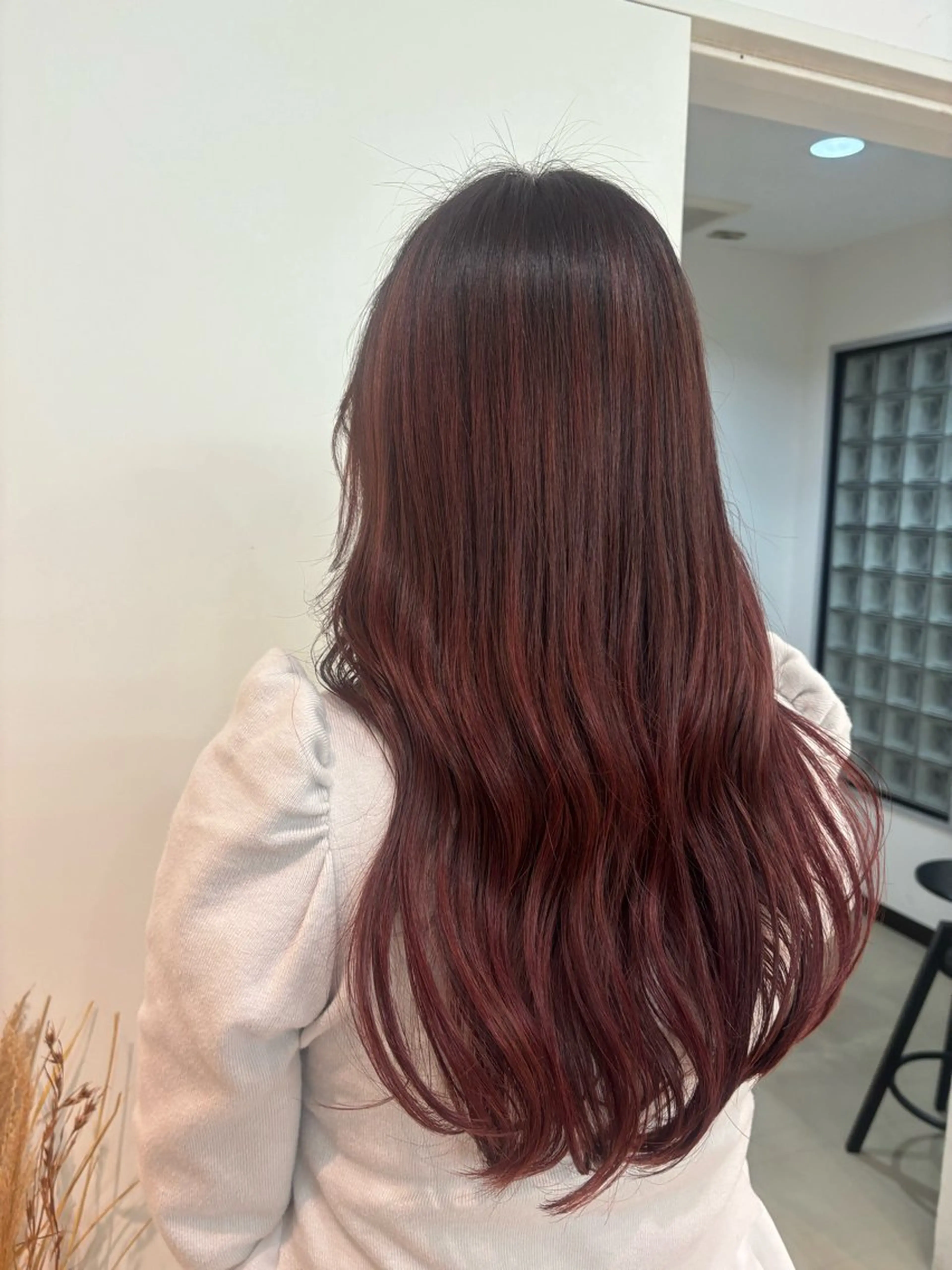 ロング カラー ピンクカラー ヨシンモリ 韓国風ヘア 室谷 ゆりあのヘアスタイル