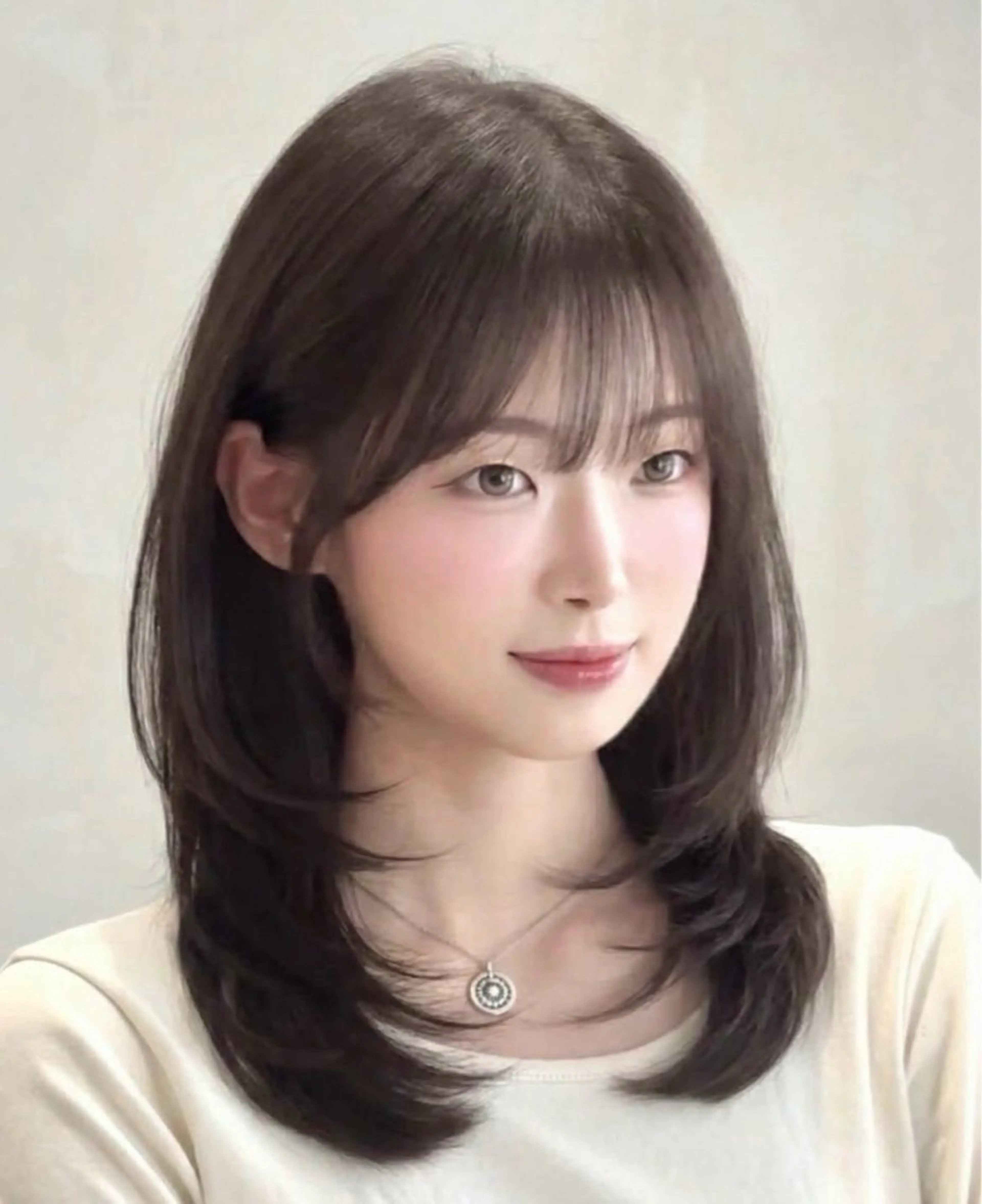 ミディアム 《期間限定無料》 ミディアムカット✂️のヘアスタイル