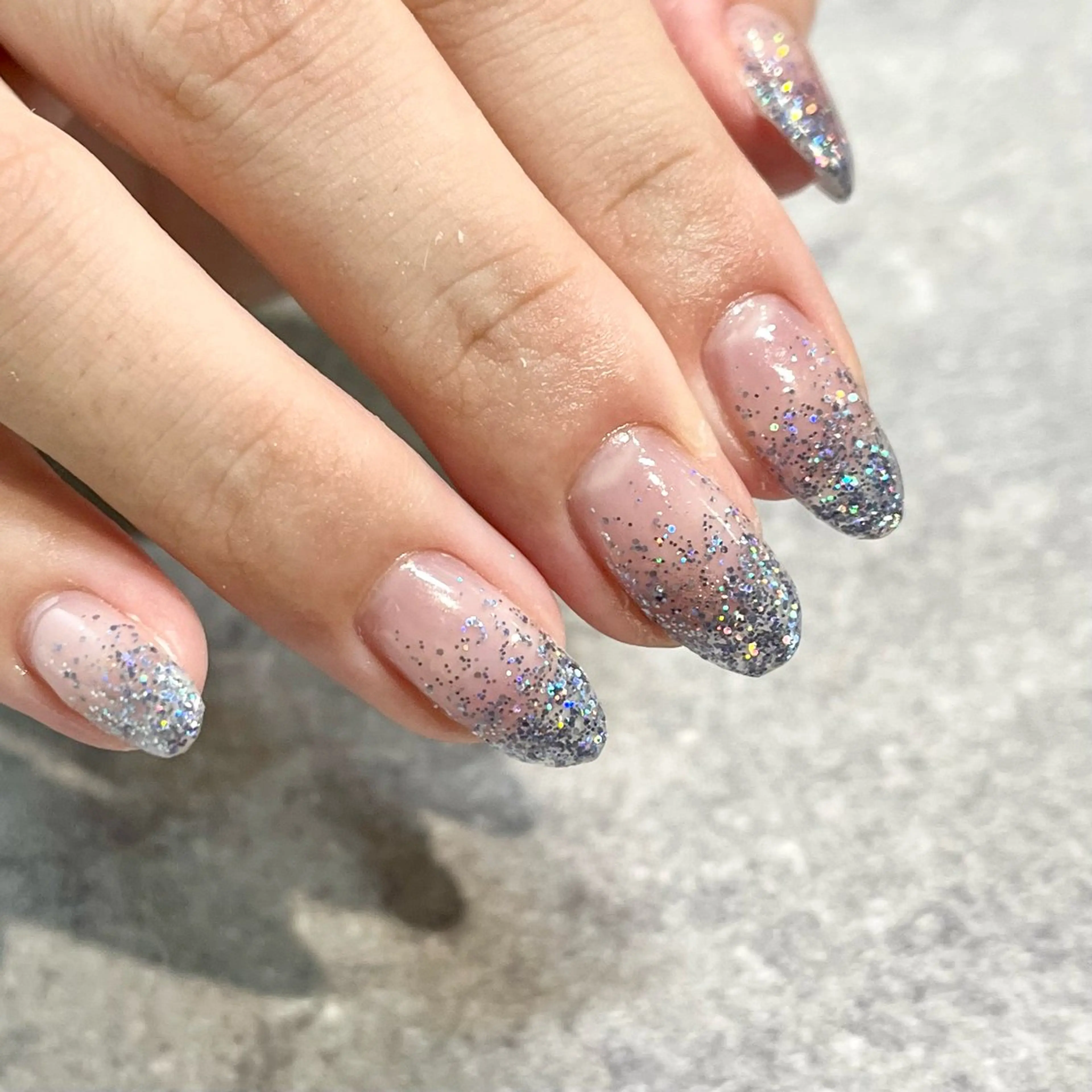 ネイル ブルー ラメ(グリッター) ラメグラデーション nail room Hotori.のネイルデザイン