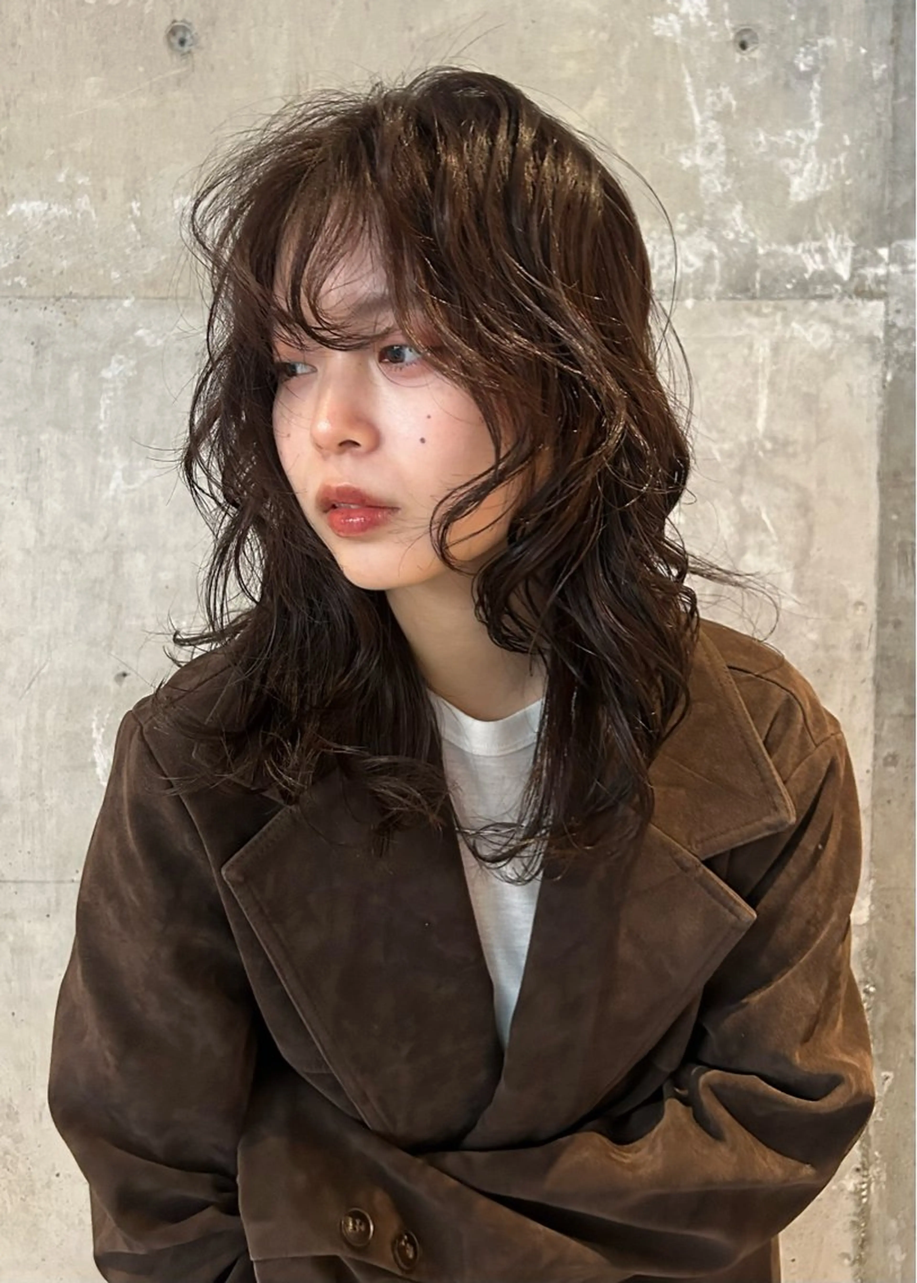 ミディアム パーマ ミディアムパーマ カット ヘアカラー トリートメント [Eurica] muaのヘアスタイル