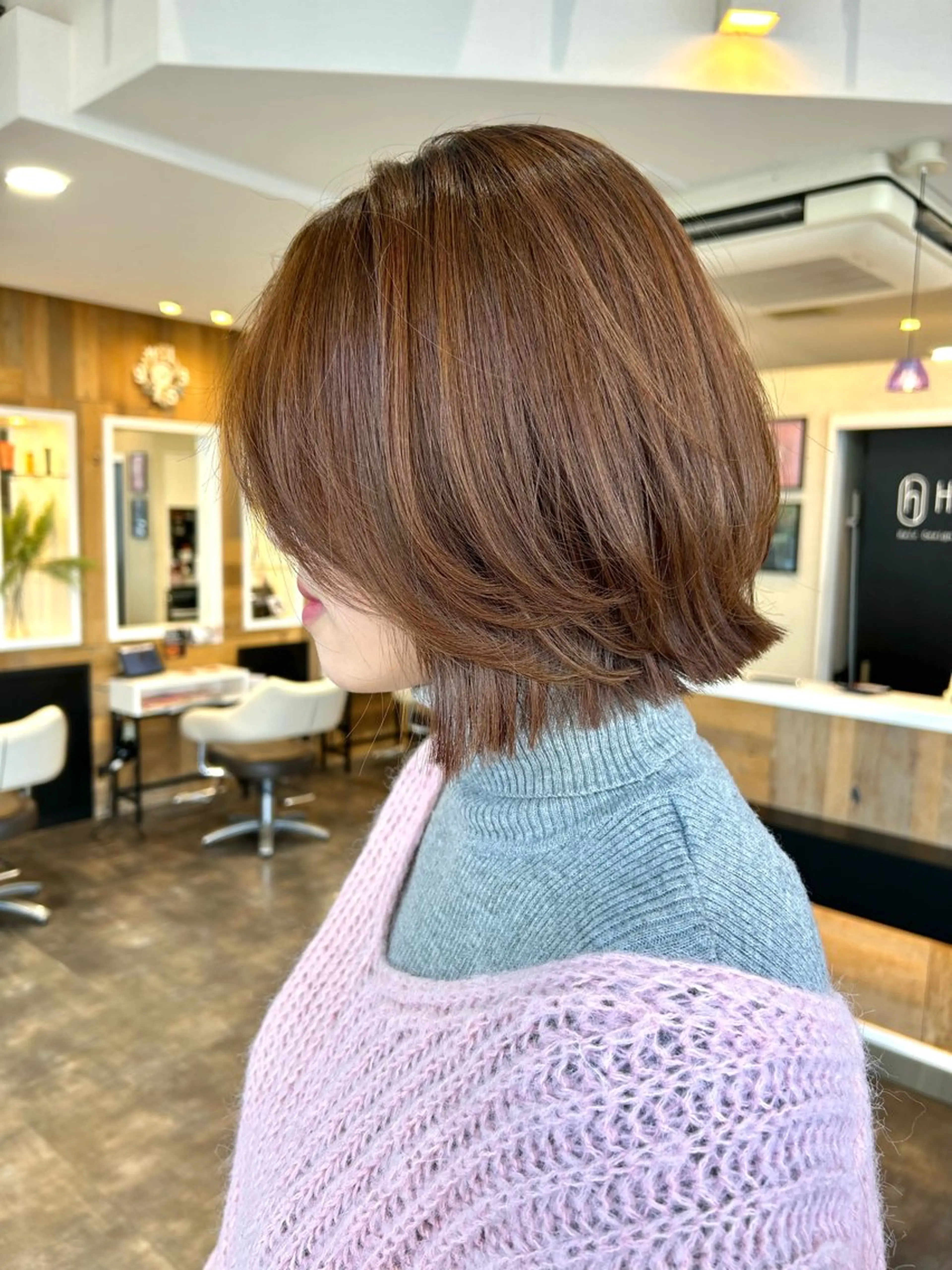 ミディアム カラーモデル募集中 美容室ハピスのヘアスタイル