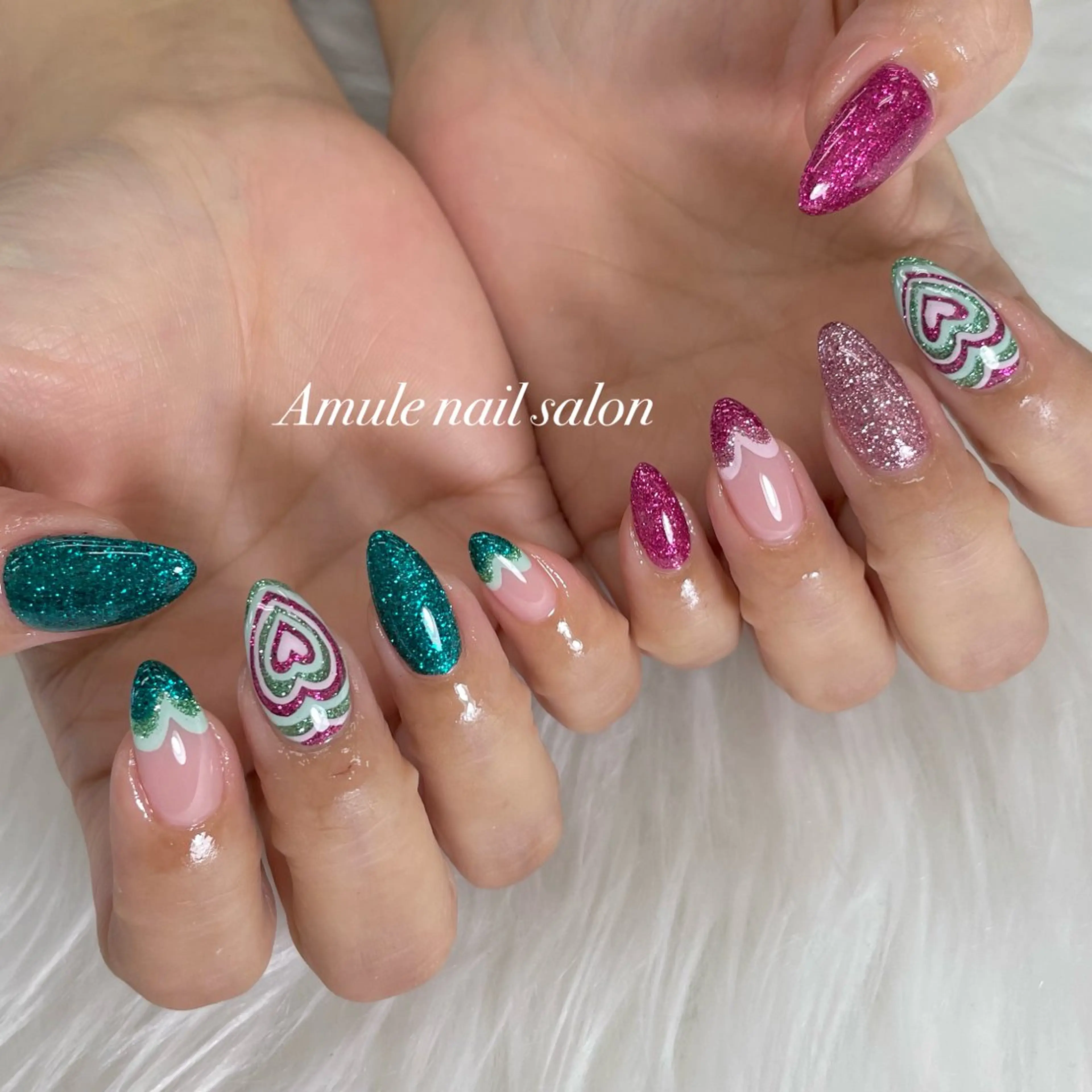 ネイル キラキラネイル ラメ(グリッター) ハンドネイル Amule nailsalonのネイルデザイン