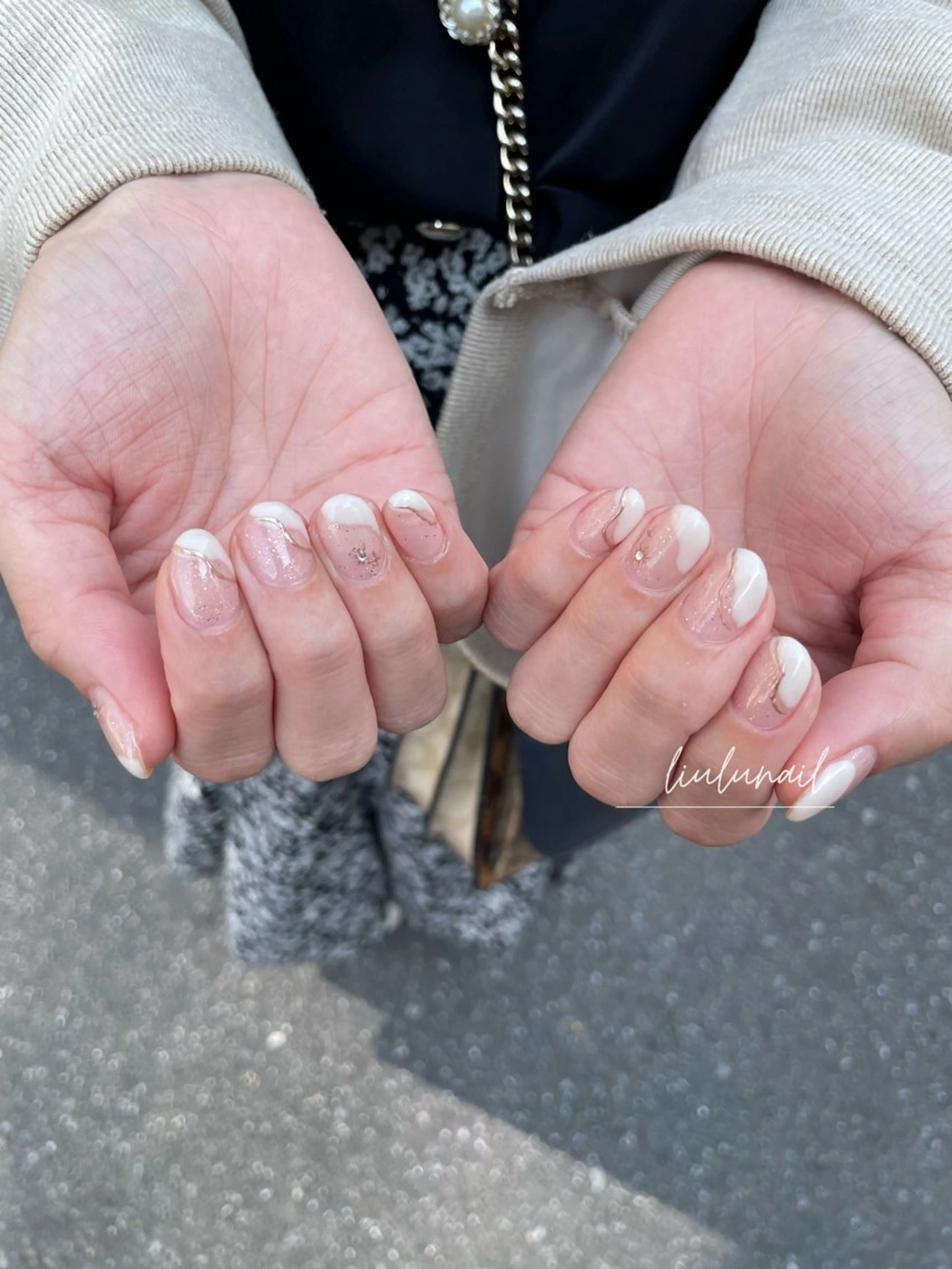 ネイル フレンチネイル ハンドネイル liulu nailのネイルデザイン