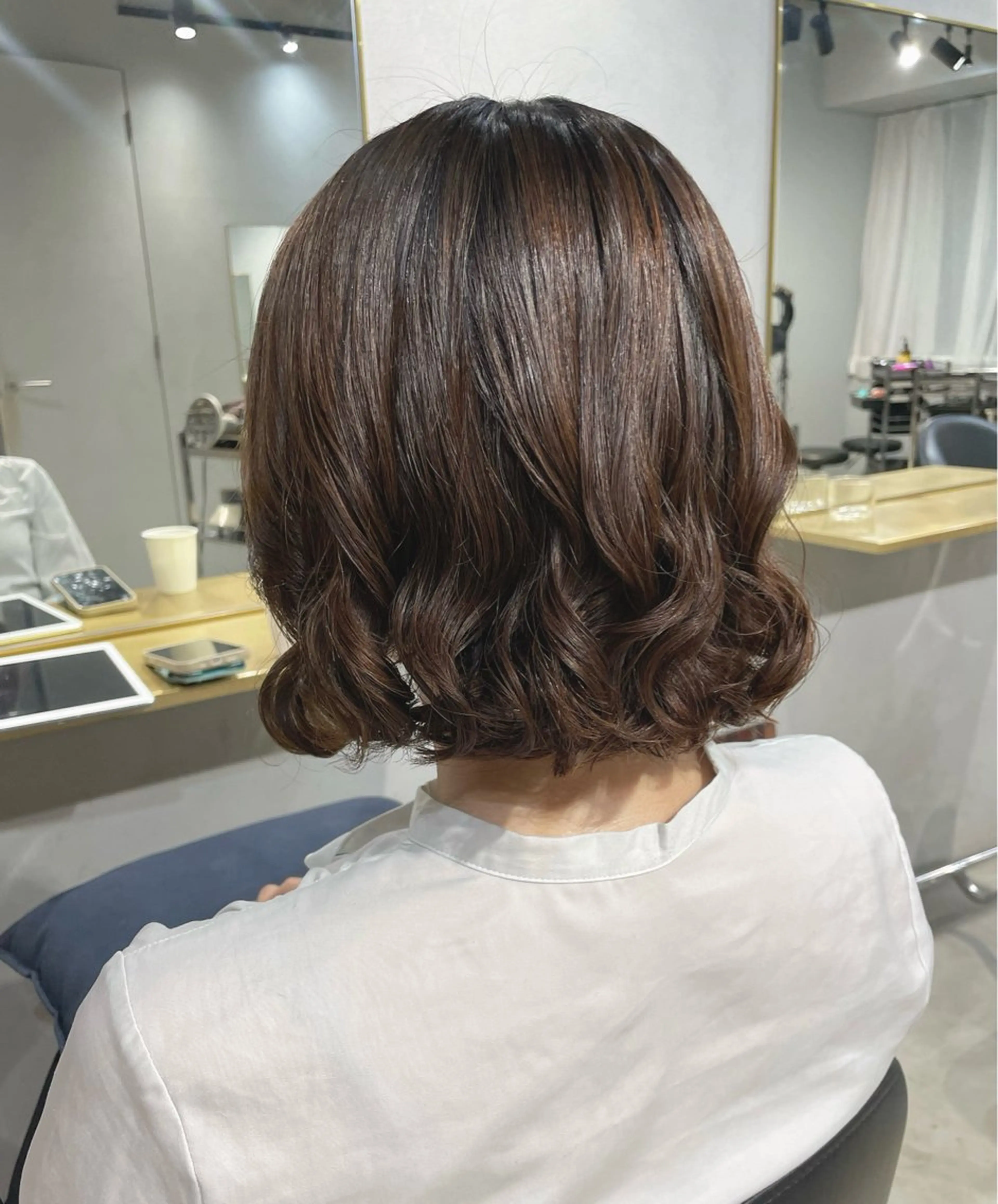 ショート パーマ ボブ 髪質改善 縮毛矯正 デジタルパーマ 【表参道】Ruri デジタルパーマのヘアスタイル