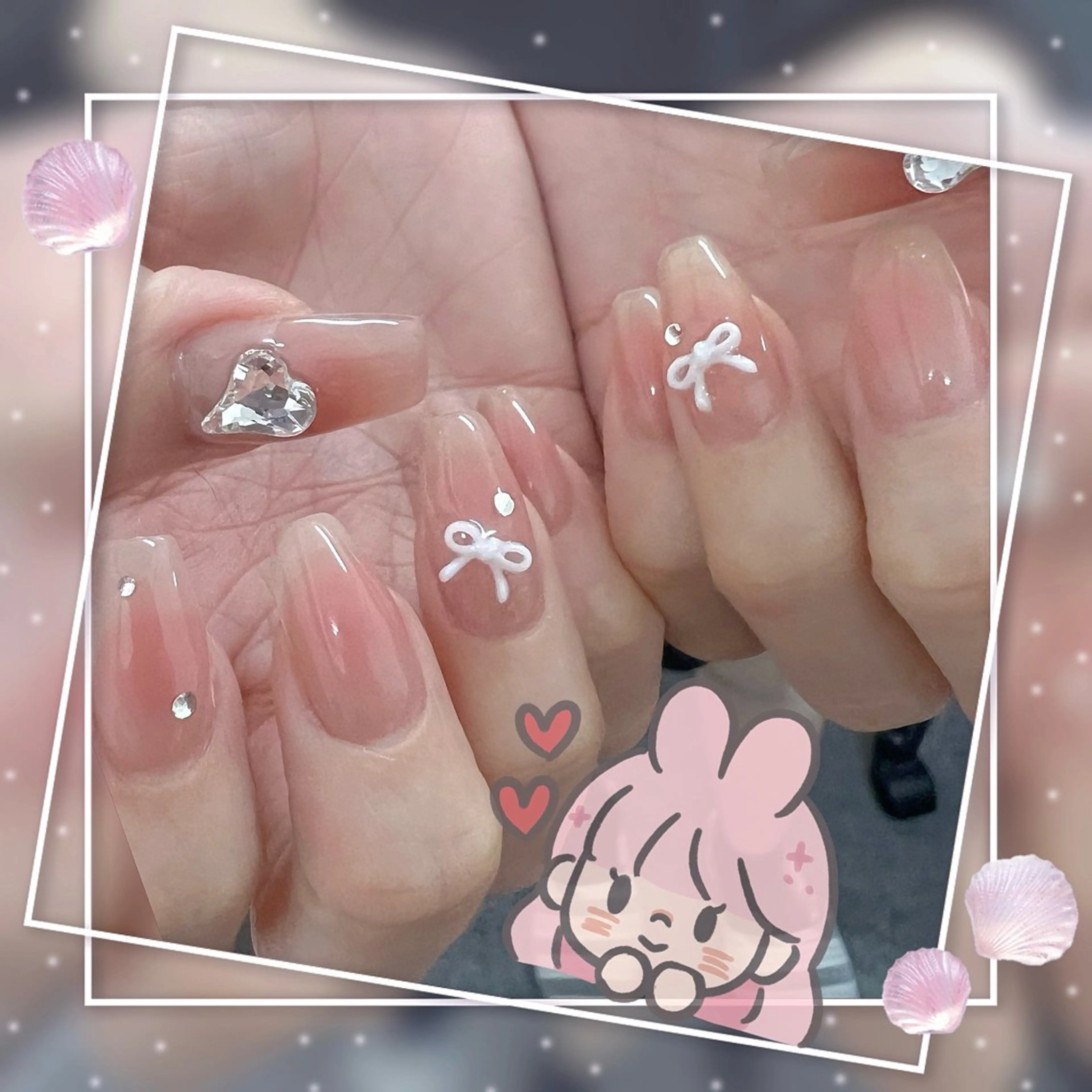 ネイル チークネイル ガーリー グラデーション マグネットネイル ピンク ハンドネイル Chill Nailsalonのネイルデザイン