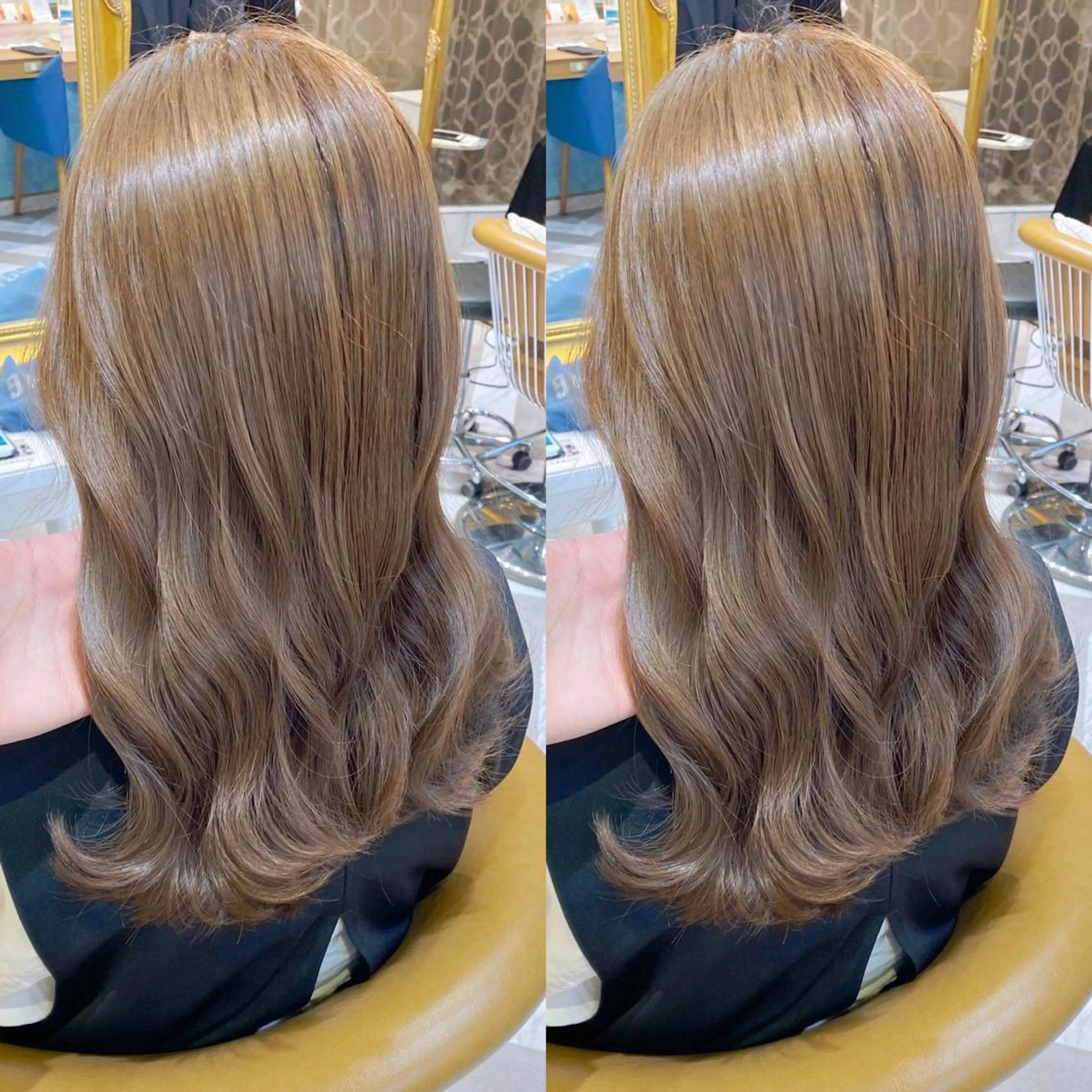 ミディアム カット ヘアカラー トリートメント レイヤーカット /透明感カラー西田のヘアスタイル