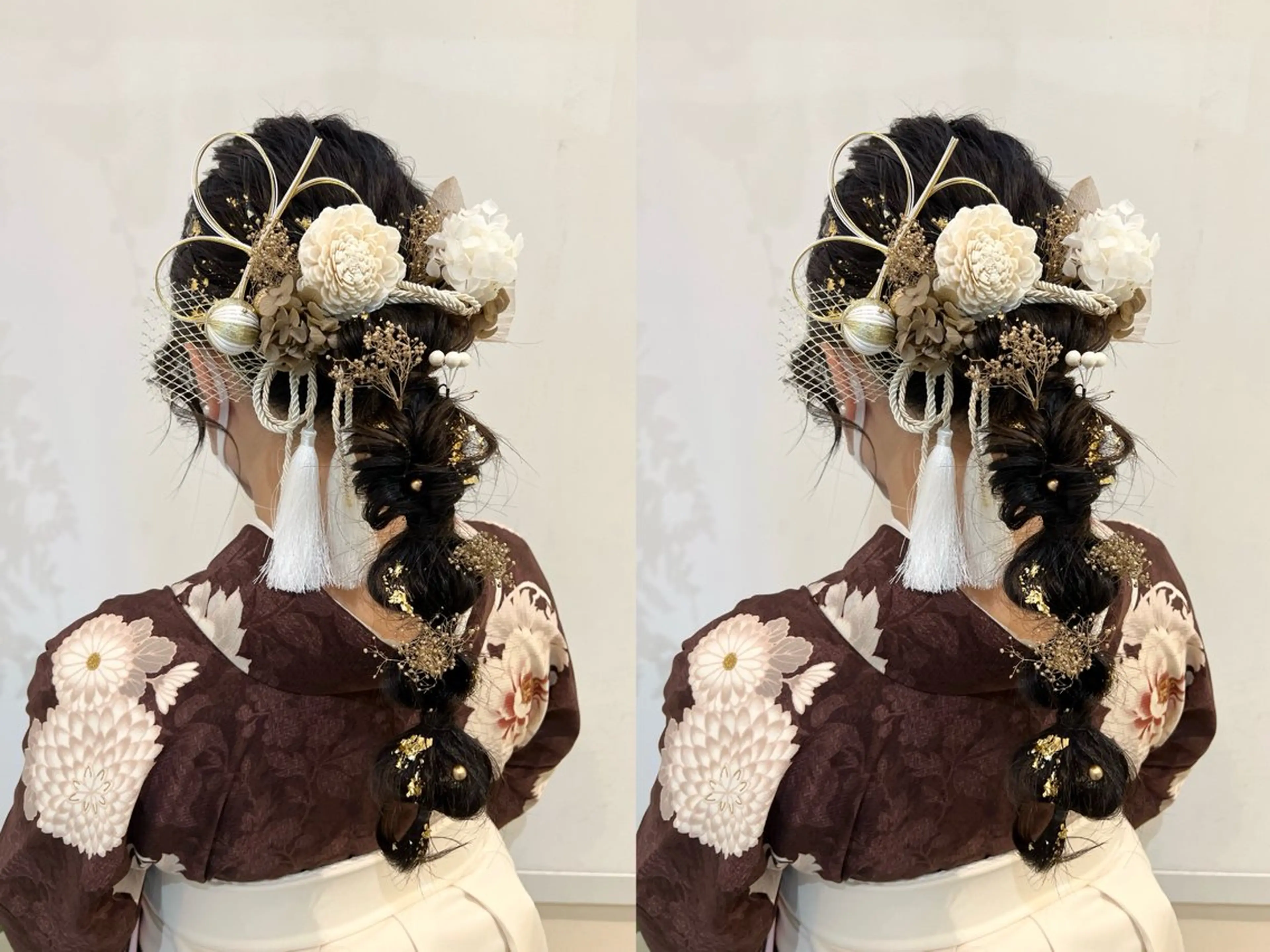 ヘアアレンジ 着付け ブリーチしない暖色 カラー🥀杉 優菜のヘアスタイル