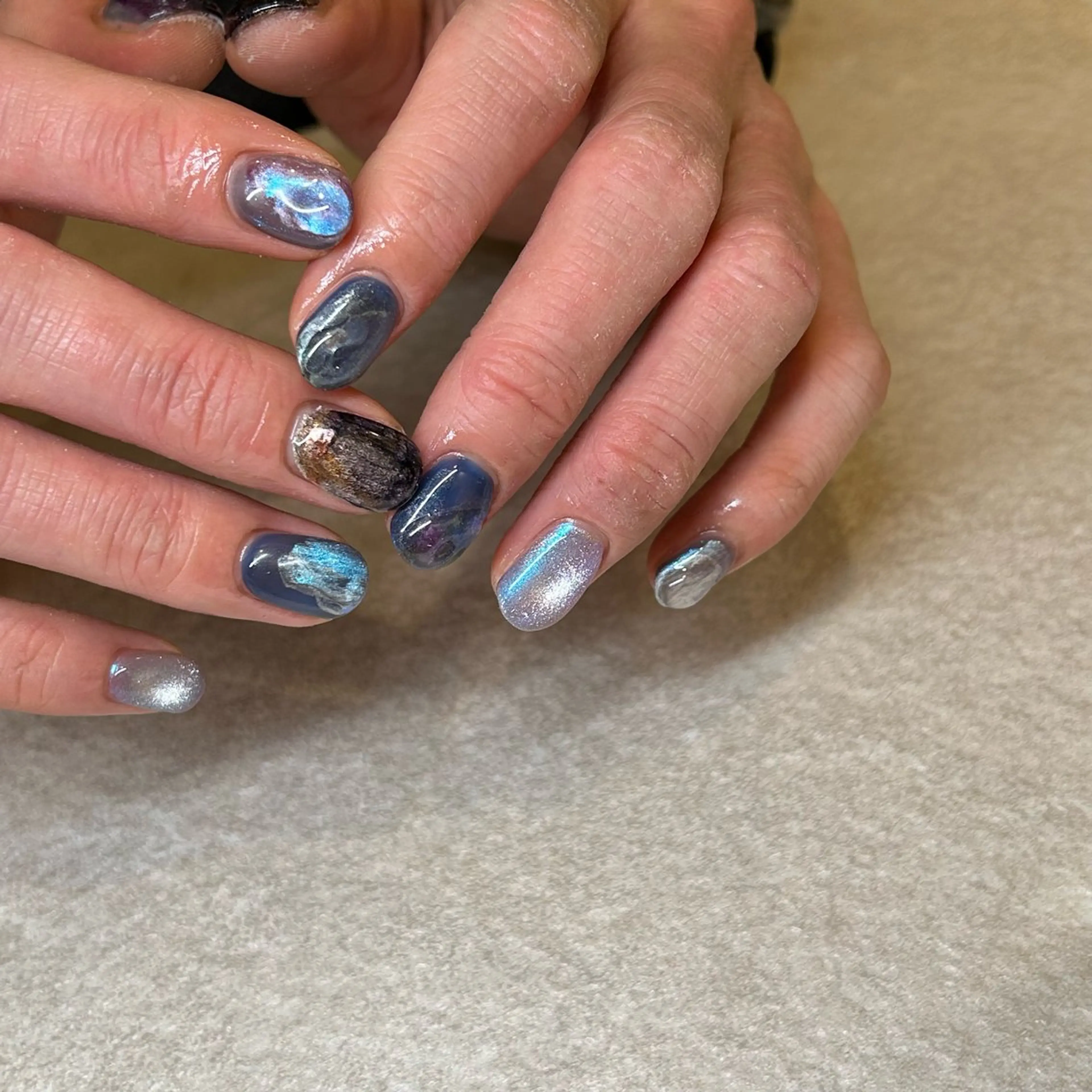 ネイル ブルー ニュアンスネイル diarblue 茅ヶ崎のネイルデザイン