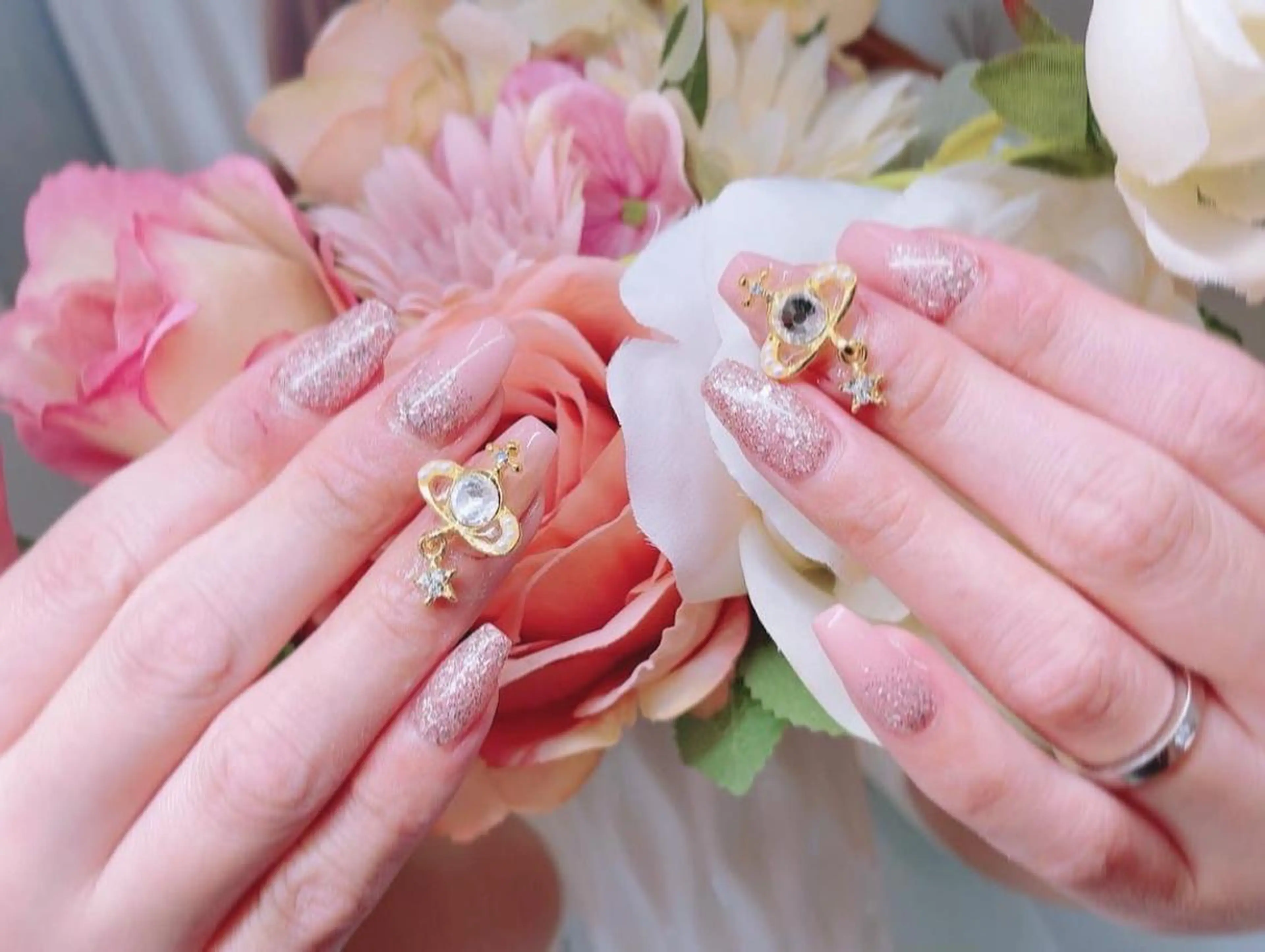 ネイル 入学式 ジェルネイル グラデーション 卒業式 ハードジェル Lilas Nailのネイルデザイン